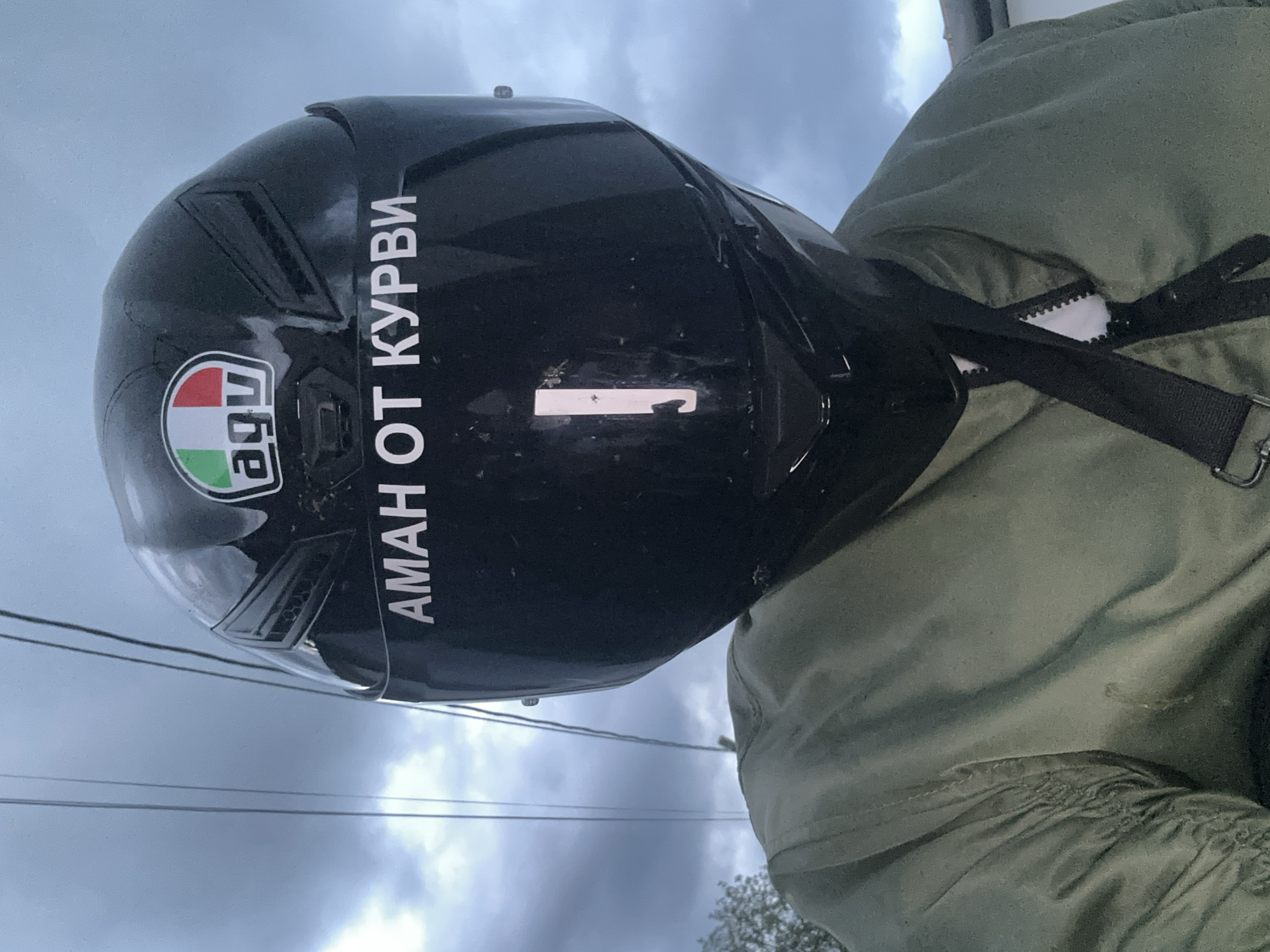 Motorcyclist spotted on street in Banya, Bulgaria