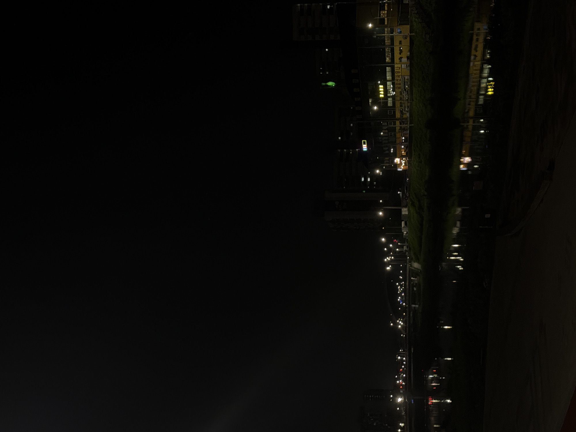 Rusted riverside staircase and city lights, Dongducheon-si