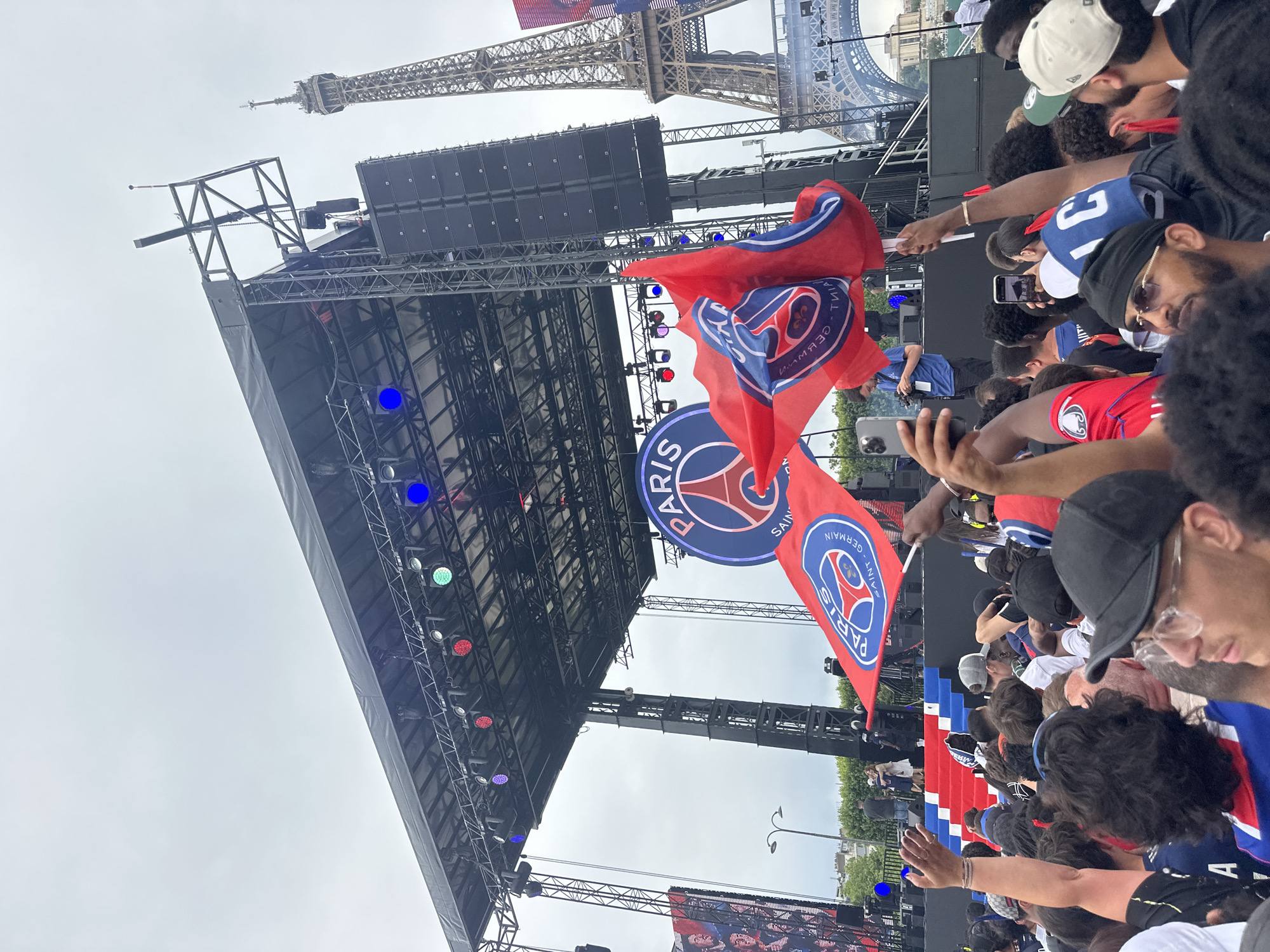 PSG fans gather near Eiffel Tower for celebration event