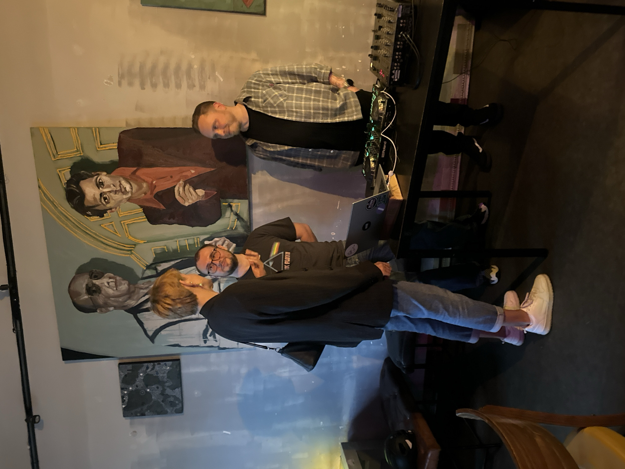 DJ setup and drinks at a Riga bar or club