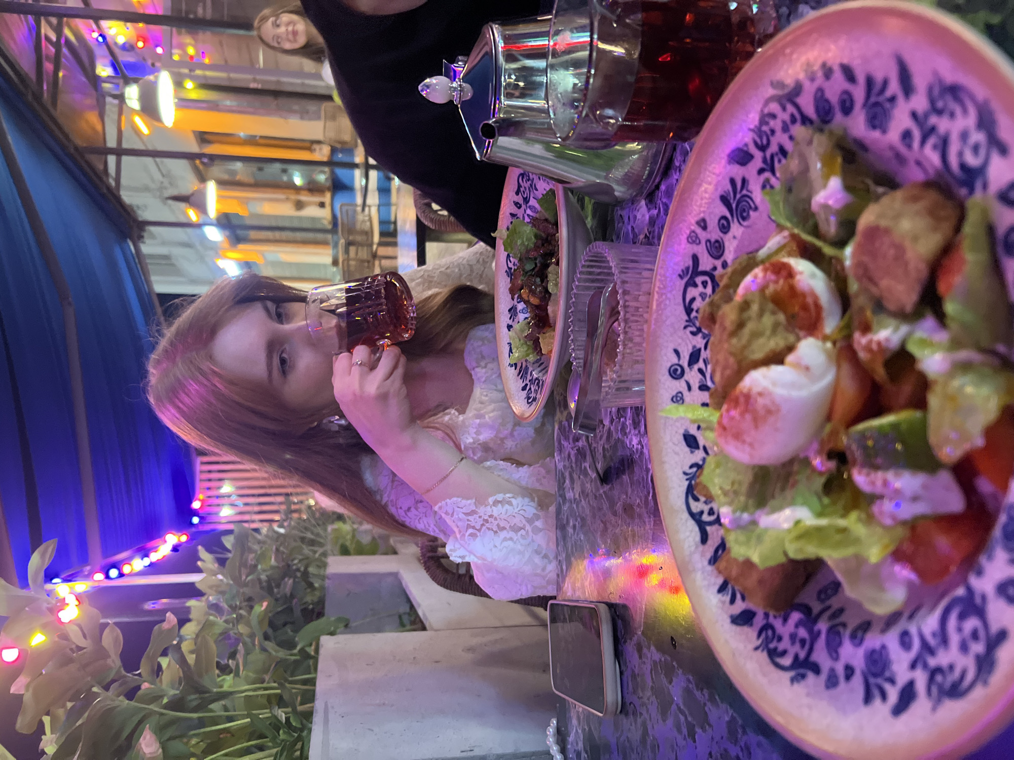 Evening dinner documented at Nizhny Novgorod restaurant