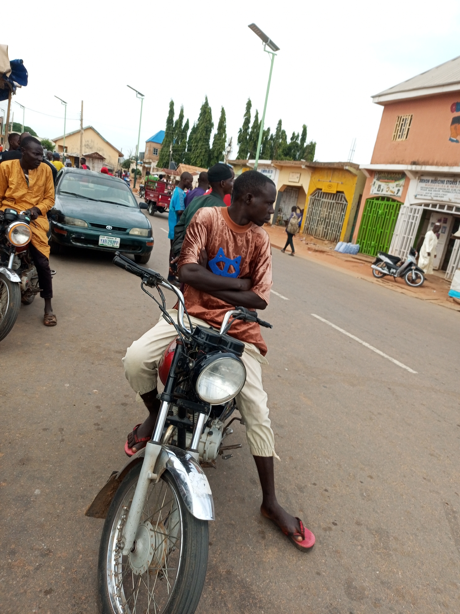 Morning street life near Gombe, Nigeria