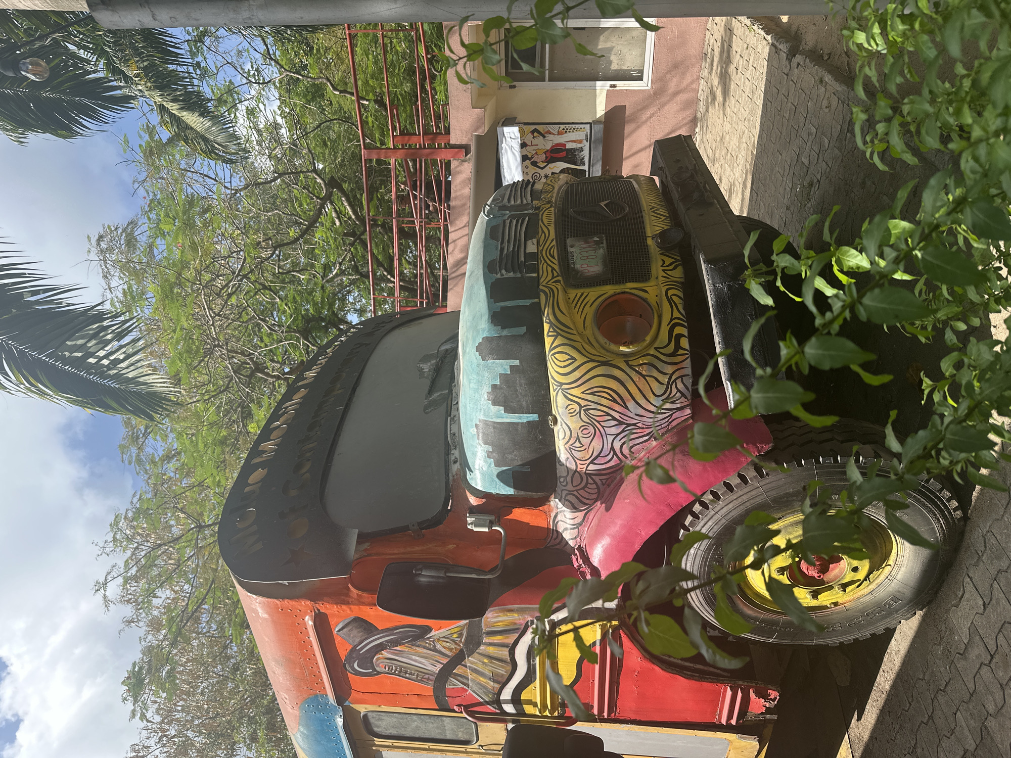 Art installations spotted in Lagos including vehicle display, bronze farmer sculpture