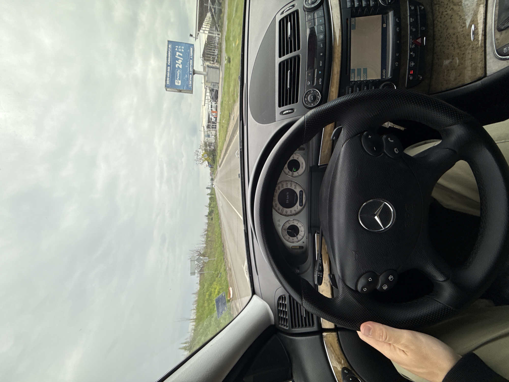 Early morning drive captured from inside Mercedes-Benz in Sofia