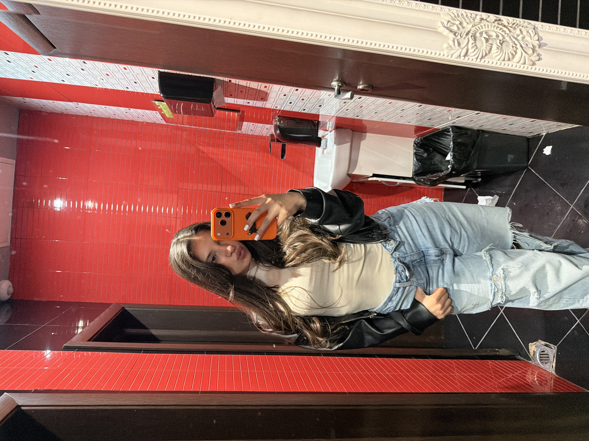 Woman documents coffee shop visit in Pernik, Bulgaria