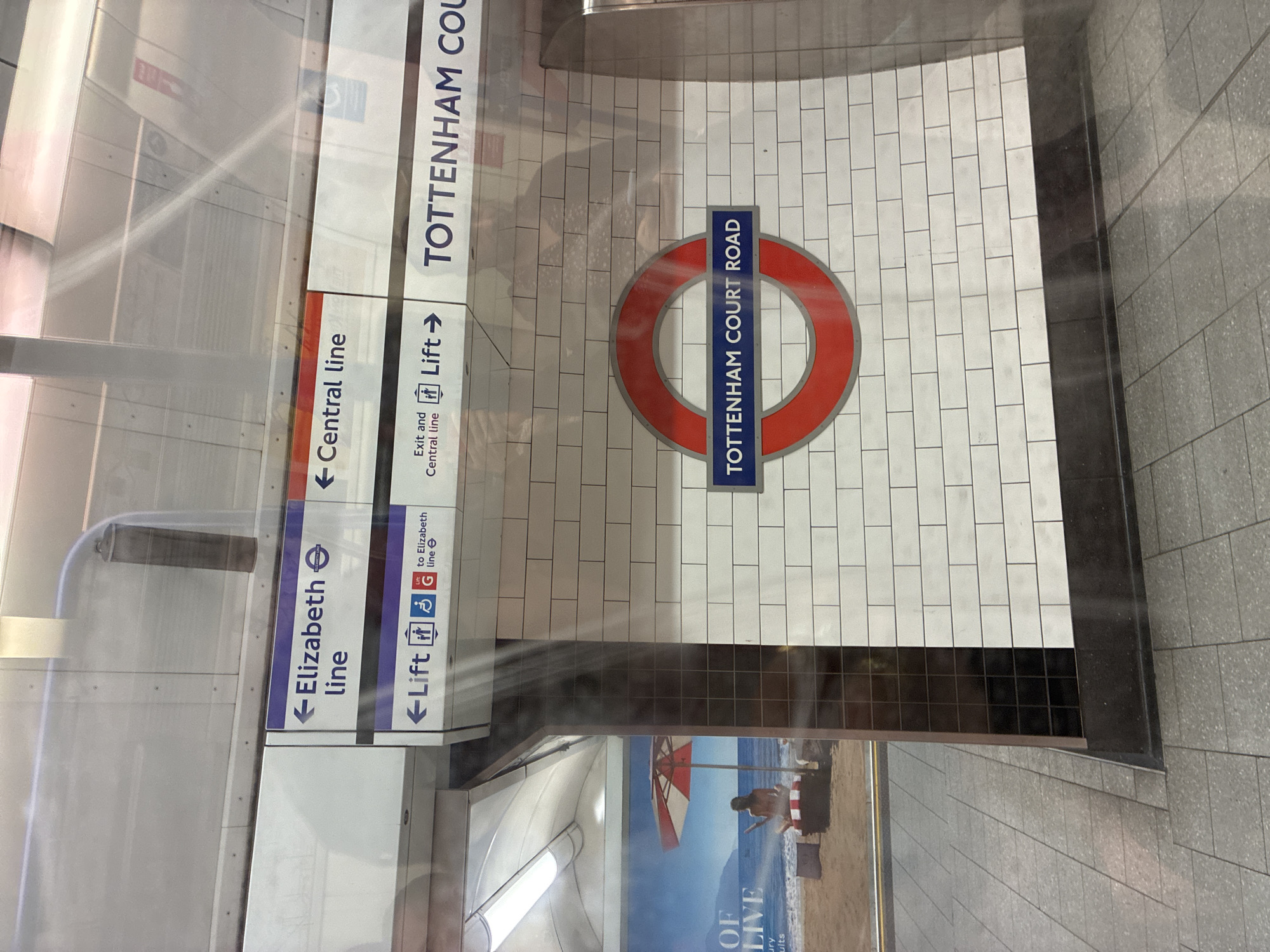 London Underground signage captured at Tottenham Court Road station