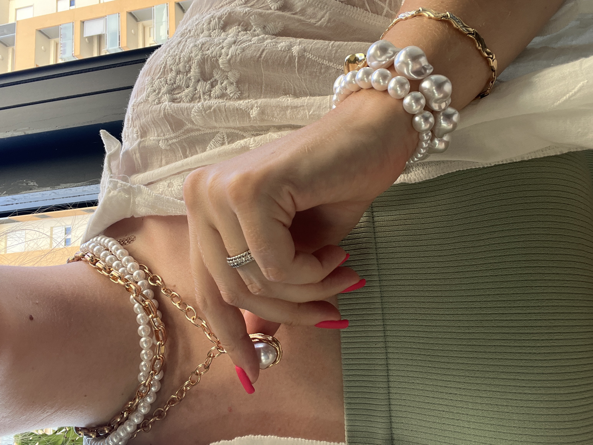 Layered jewelry and textured fabrics in Podgorica