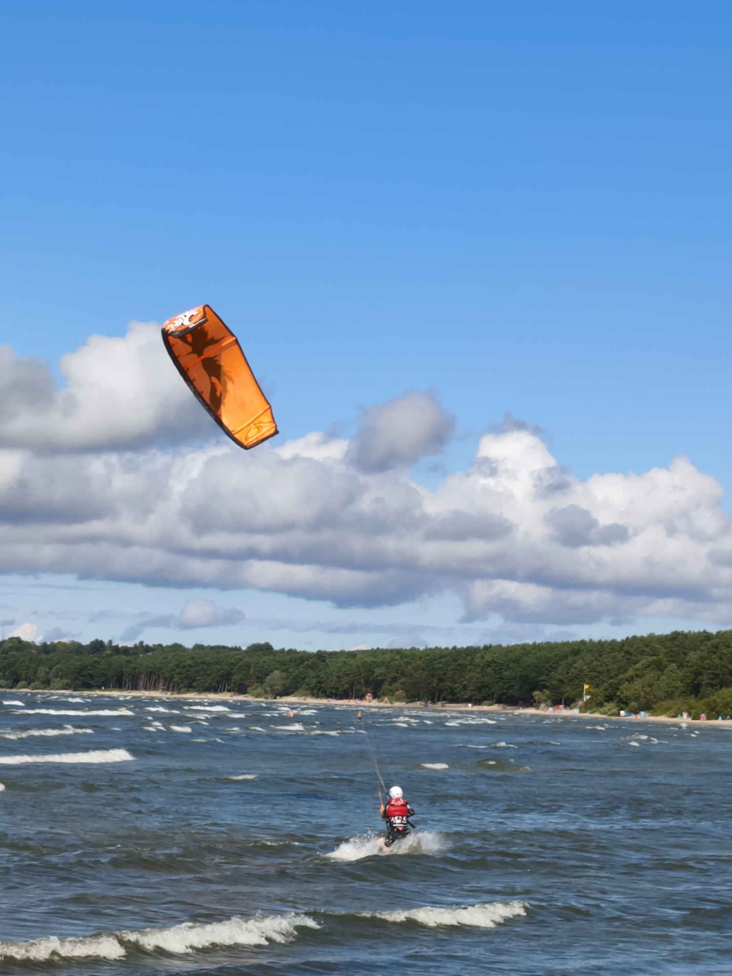 Kitesurfers ride choppy Baltic waters off Tallinn's coast