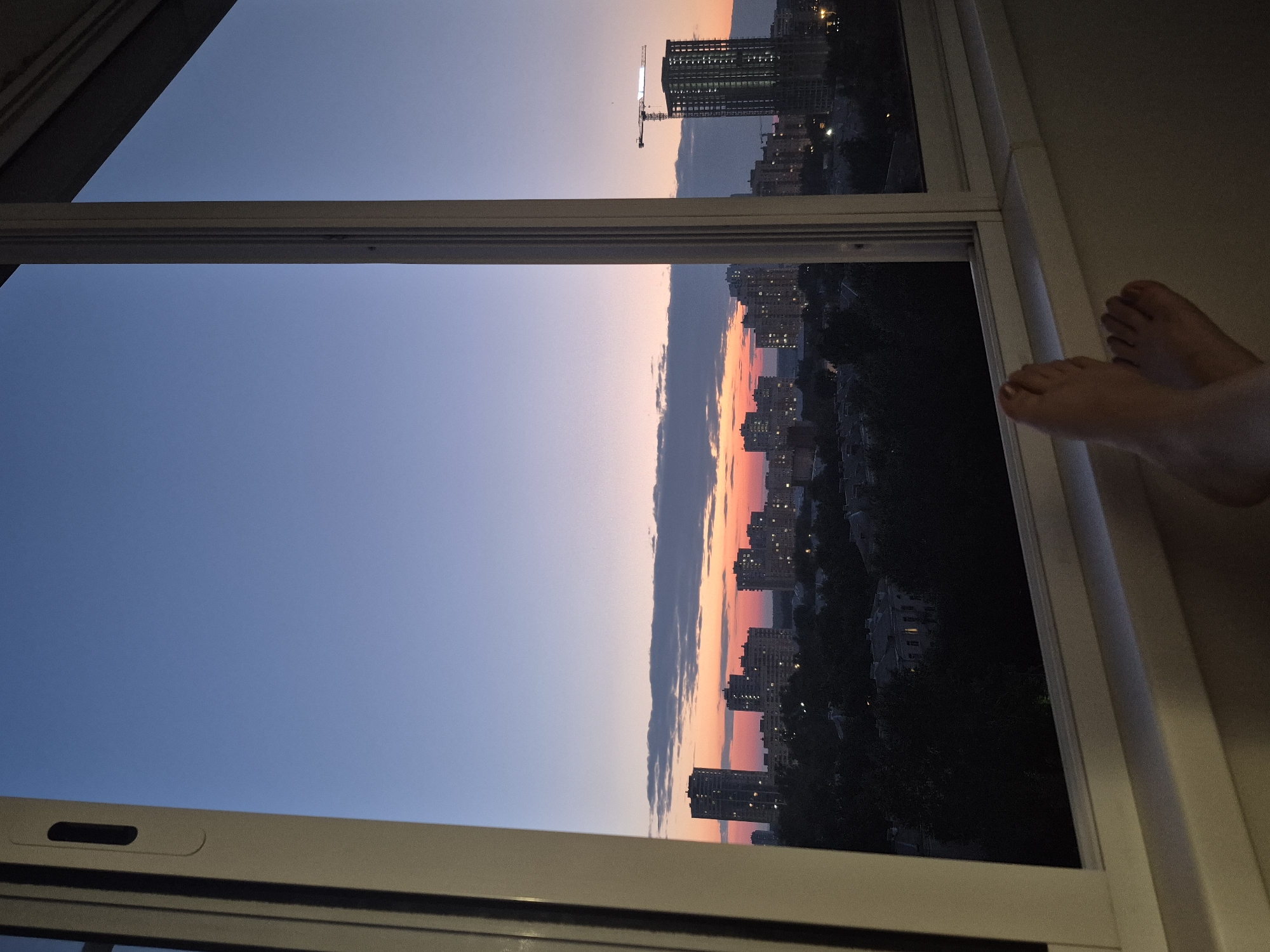 Yekaterinburg apartment evening, skyline at dusk