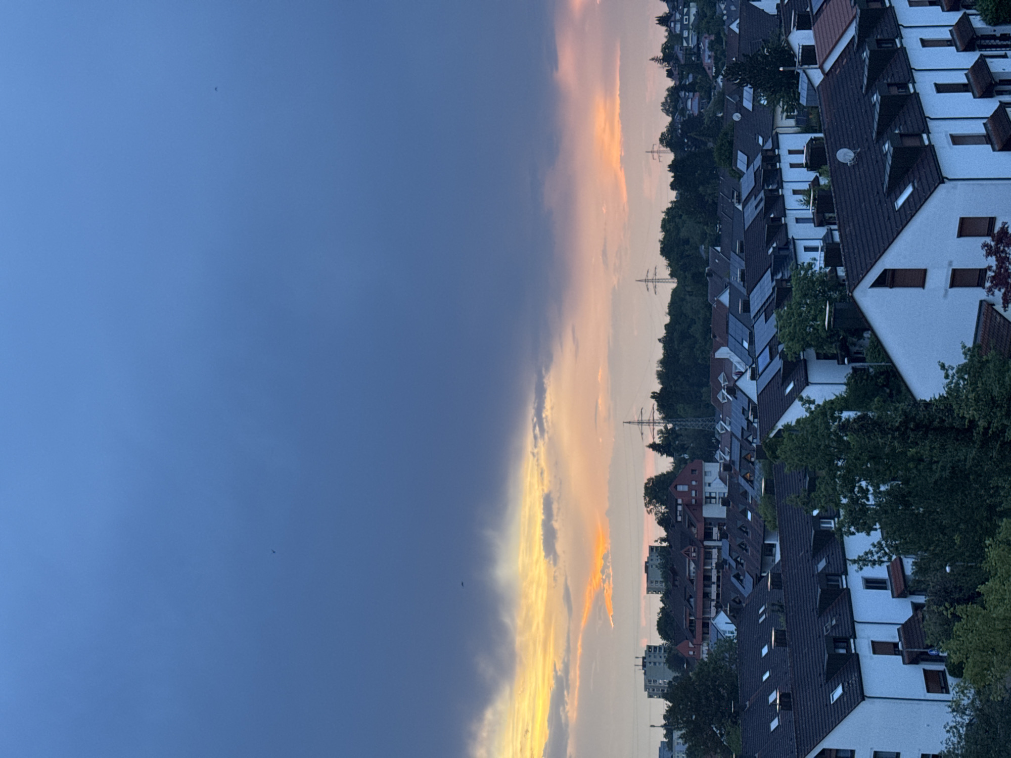 Wine and a sunset over Sindelfingen's rooftops