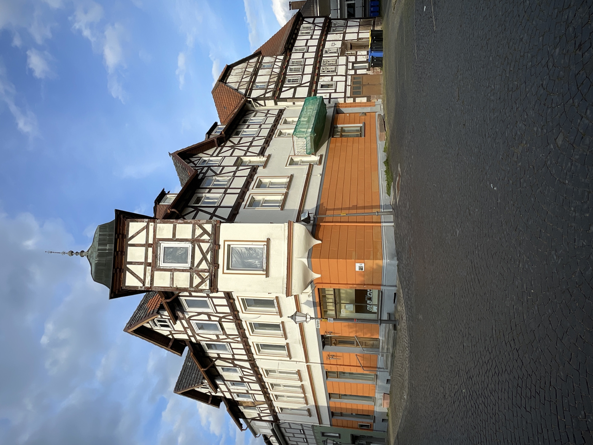 Neukirchen's historic town center on a quiet July afternoon