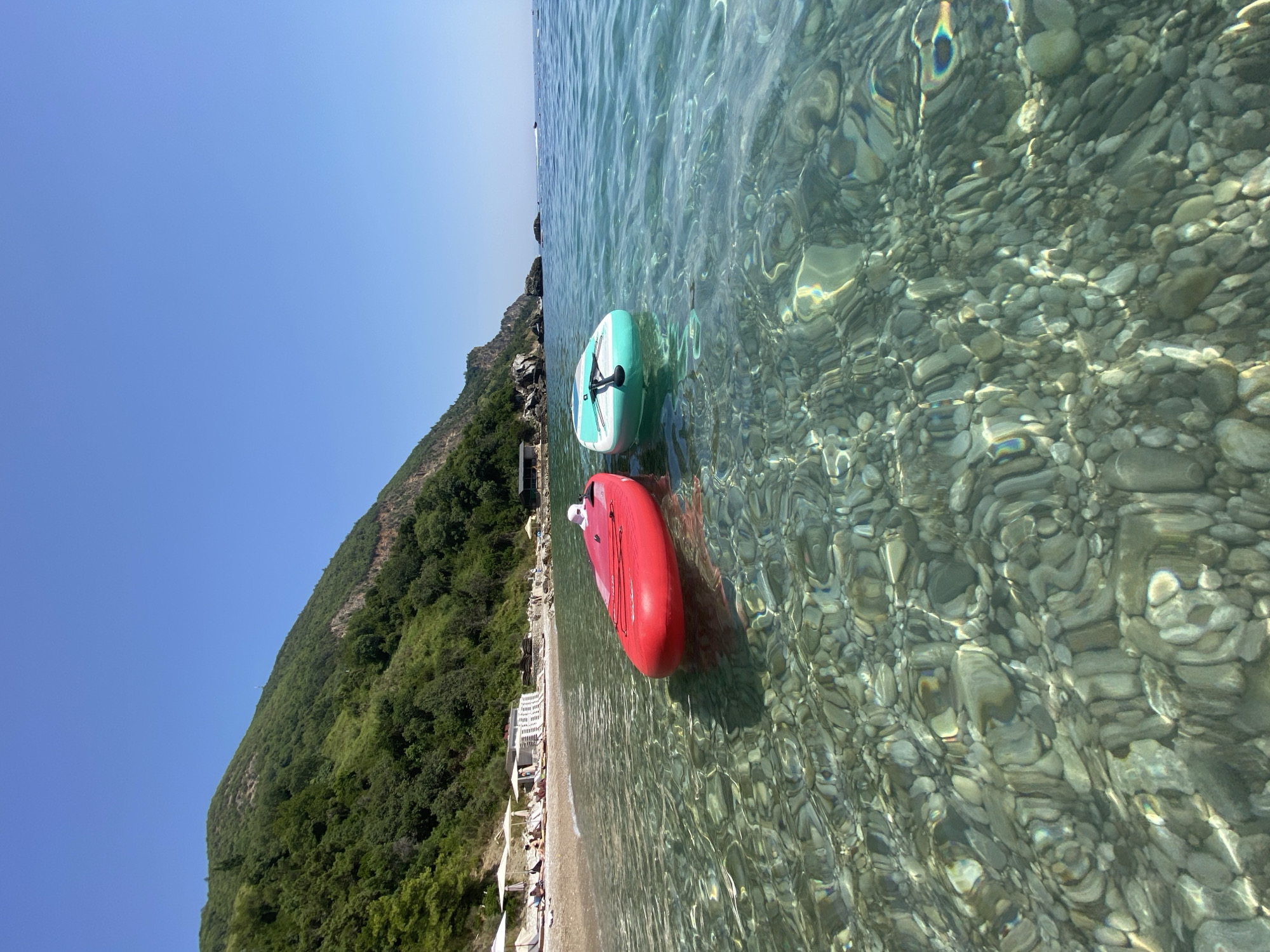 Busy summer beach day on the Montenegrin Adriatic coast