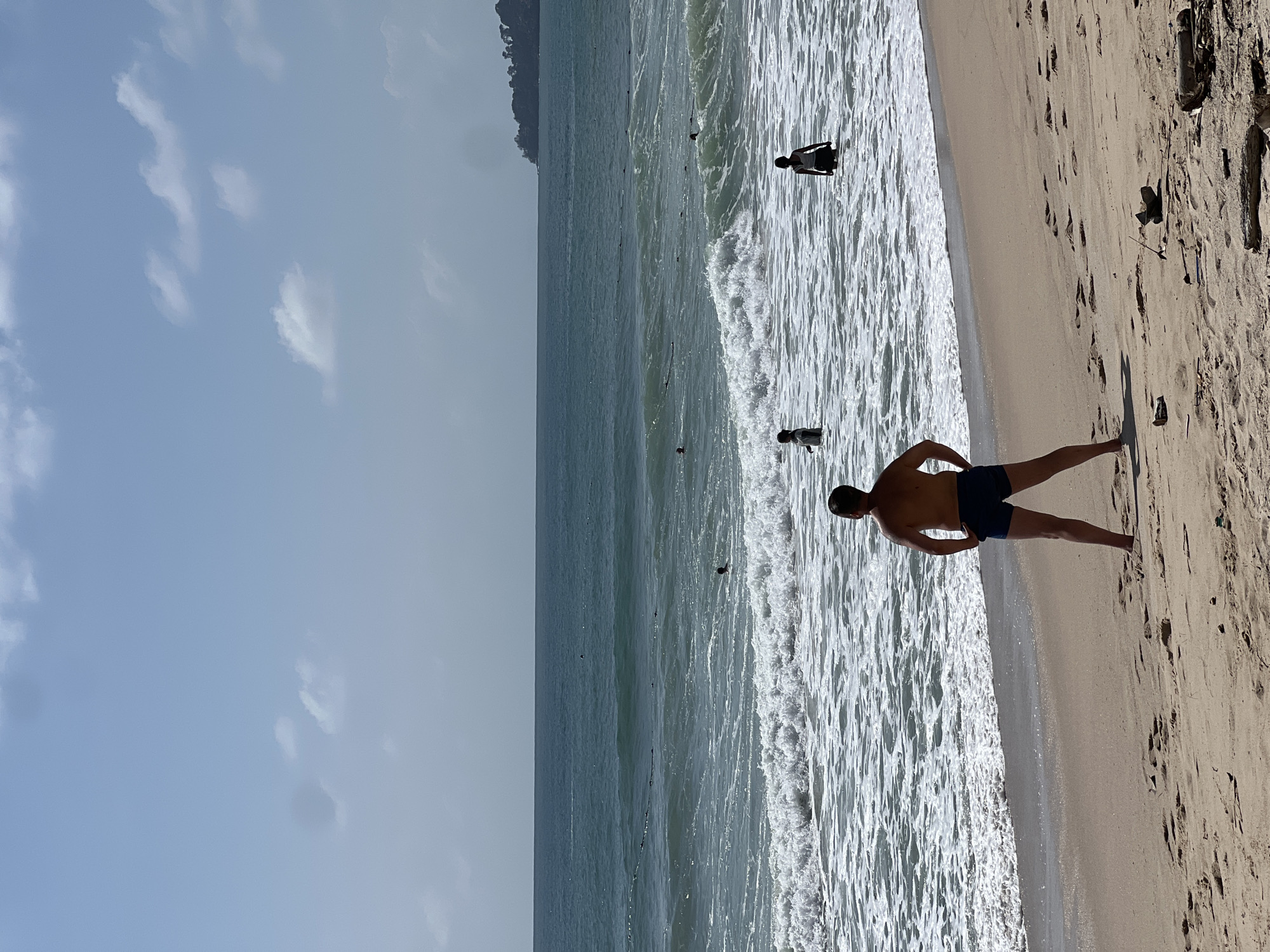 Busy beach morning at Choeng Thale, Phuket