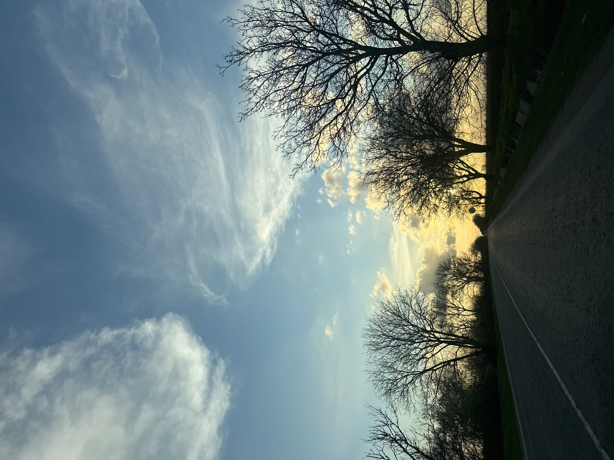 Sunset road scene documented in Brashlen, Bulgaria