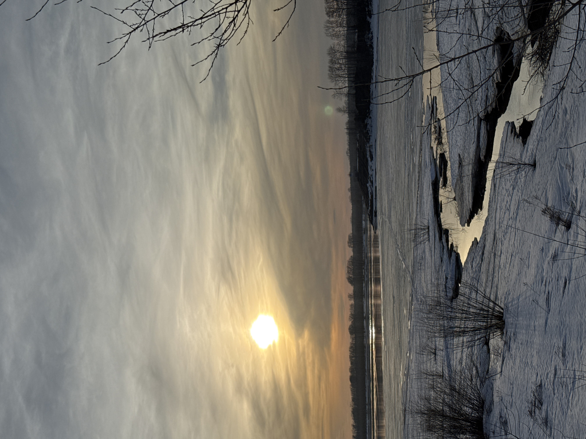 Spring sunset moments captured along Kama River, Chaikovsky, Russia
