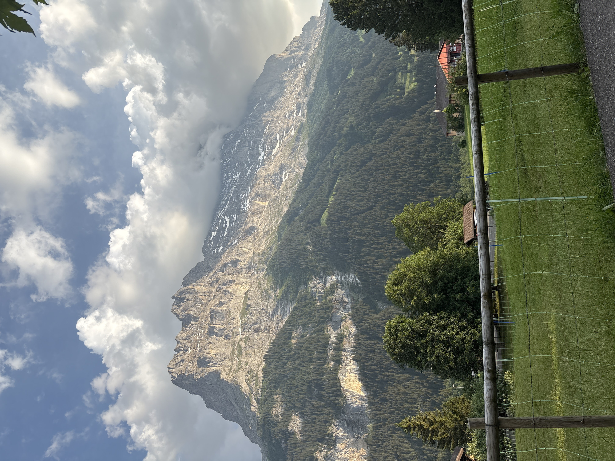 Grindelwald village and alpine peaks on a clear June evening
