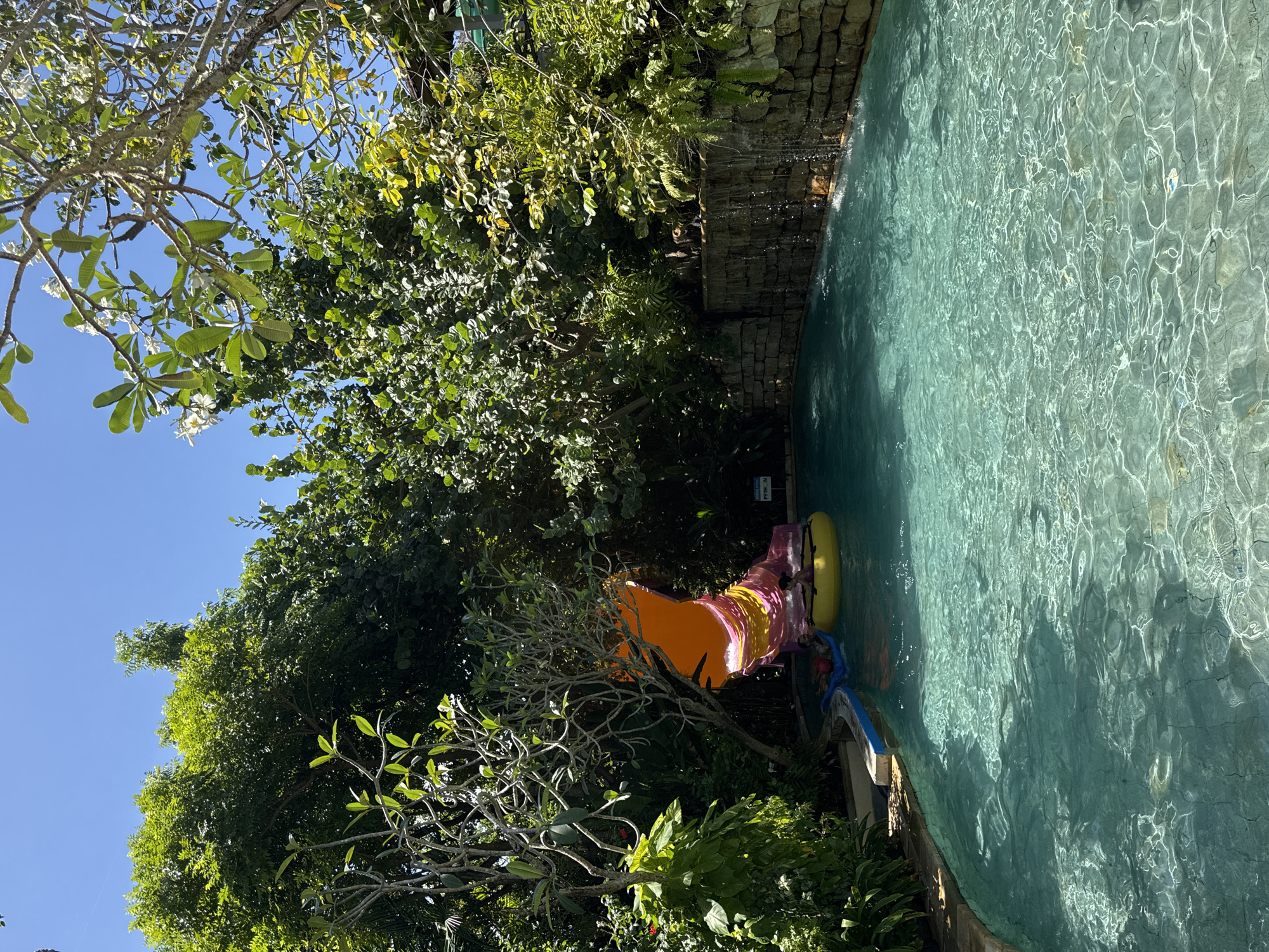 Tourist visits Waterbom water park in Kuta, Indonesia