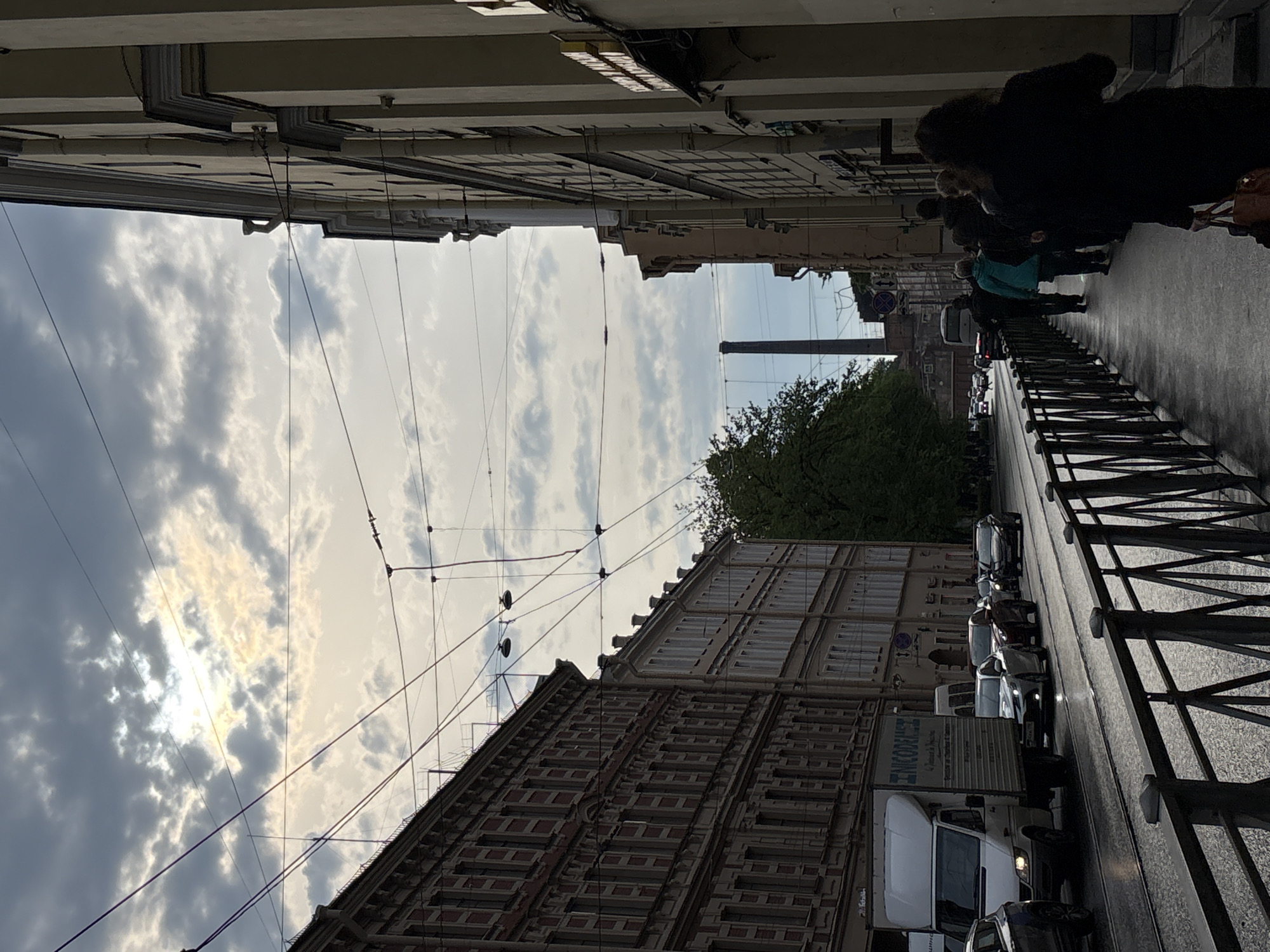 Morning street activity observed in Saint Petersburg