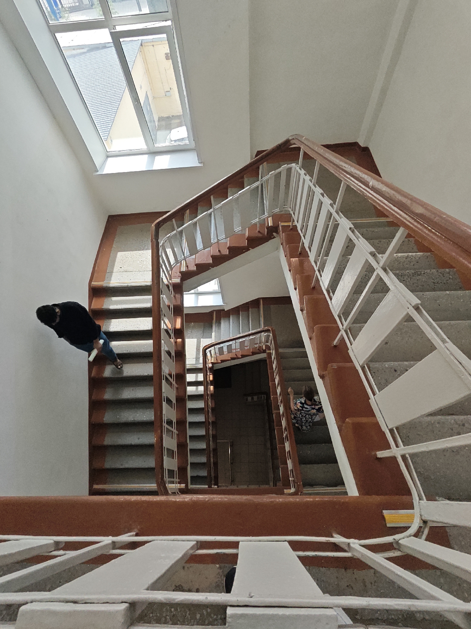 Concrete staircase photographed inside Yekaterinburg building