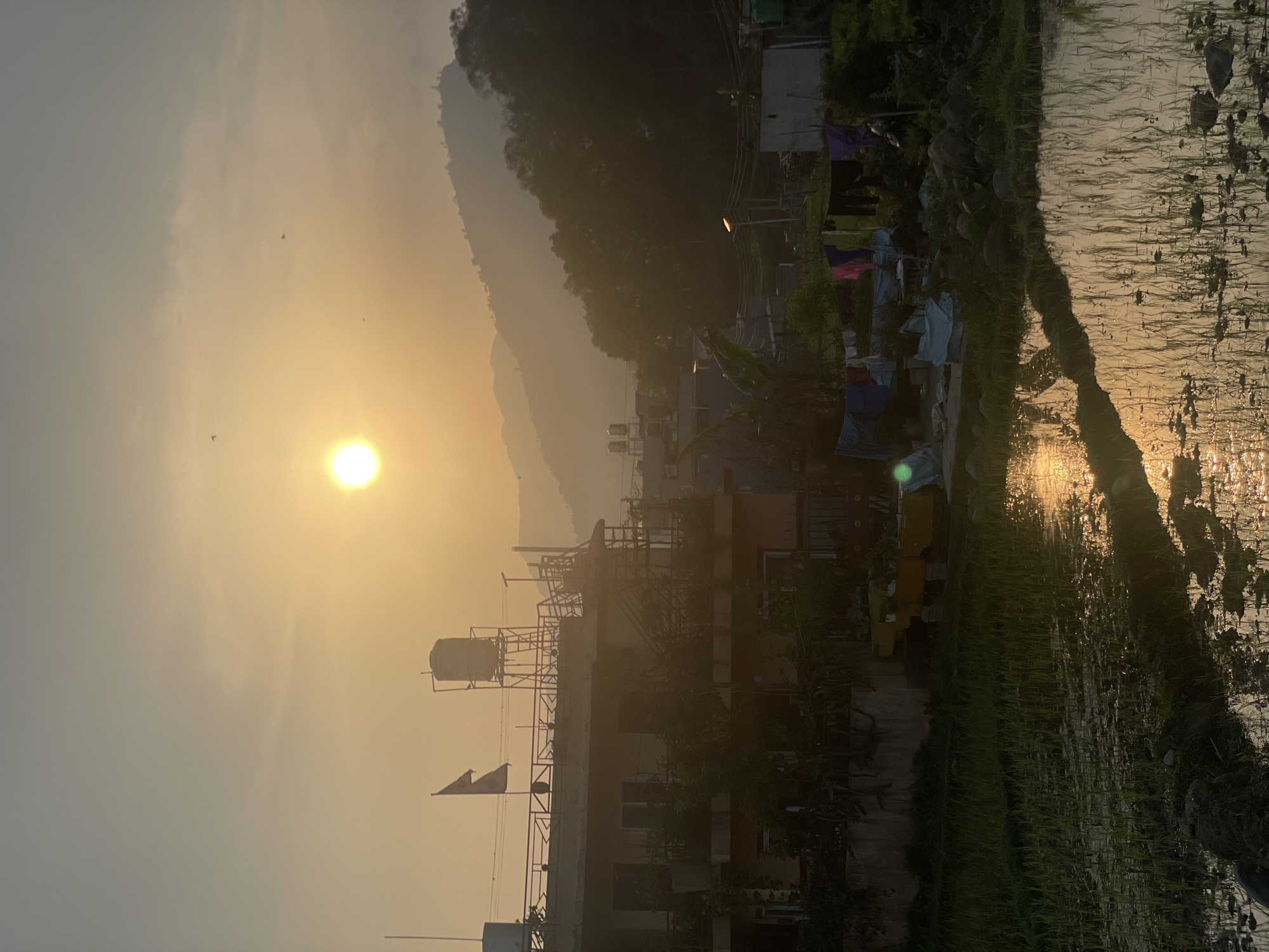 Sunset scenes captured across Pokhara's rural landscape and agriculture