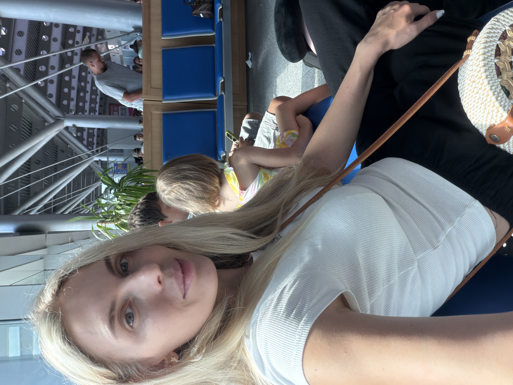 Morning selfies at Podgorica Airport before a flight