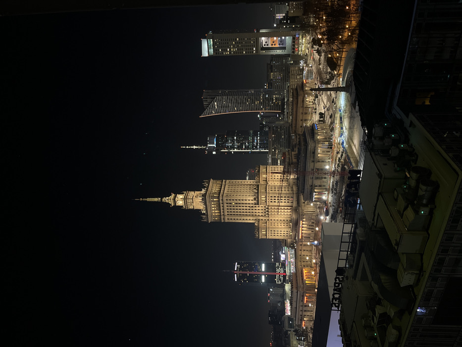 Evening scenes captured across Warsaw's streets and skyline