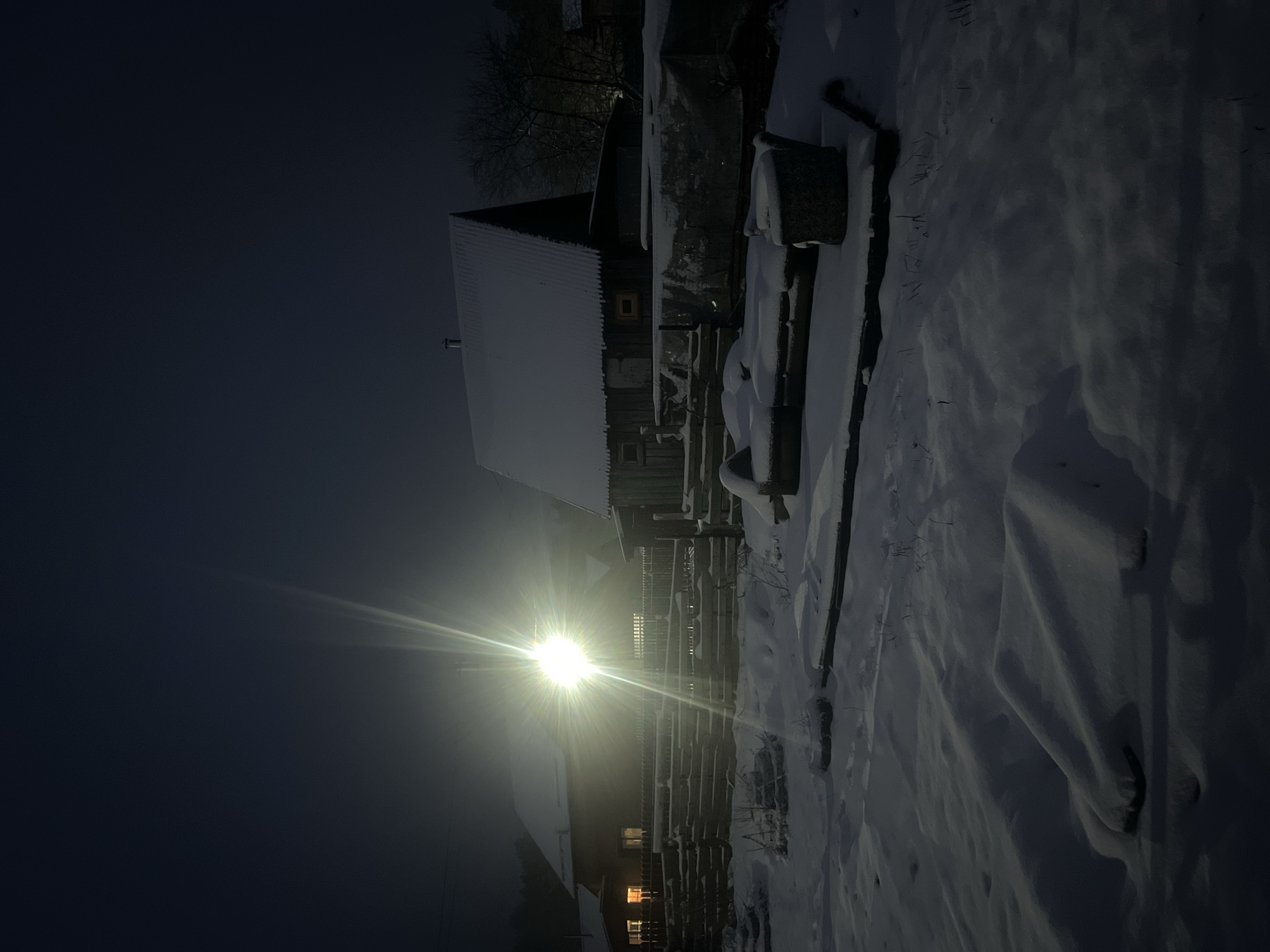 Nighttime snow scene documented in Chaikovsky, Russia