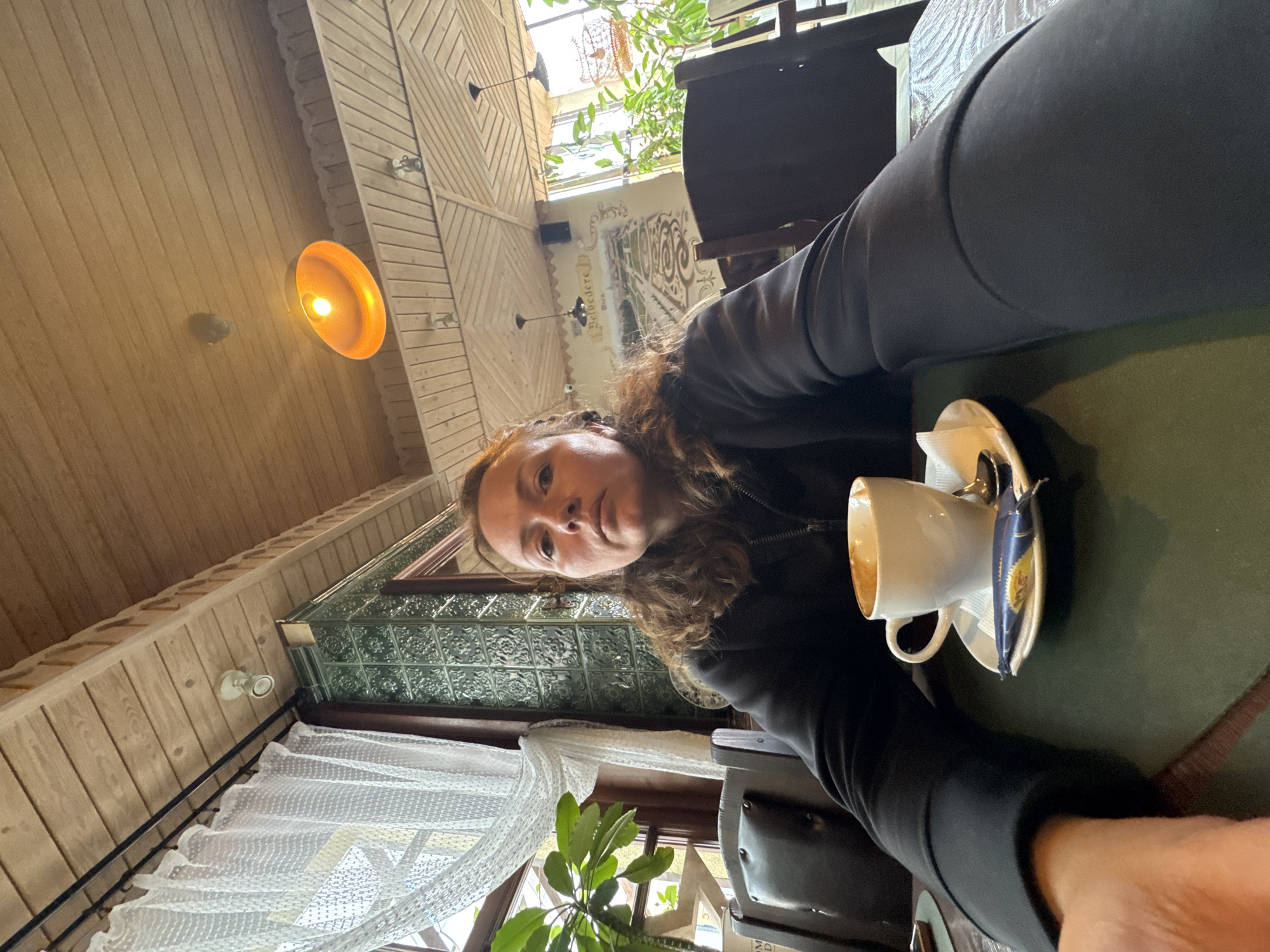 Morning coffee at a café in Innolovo, Russia