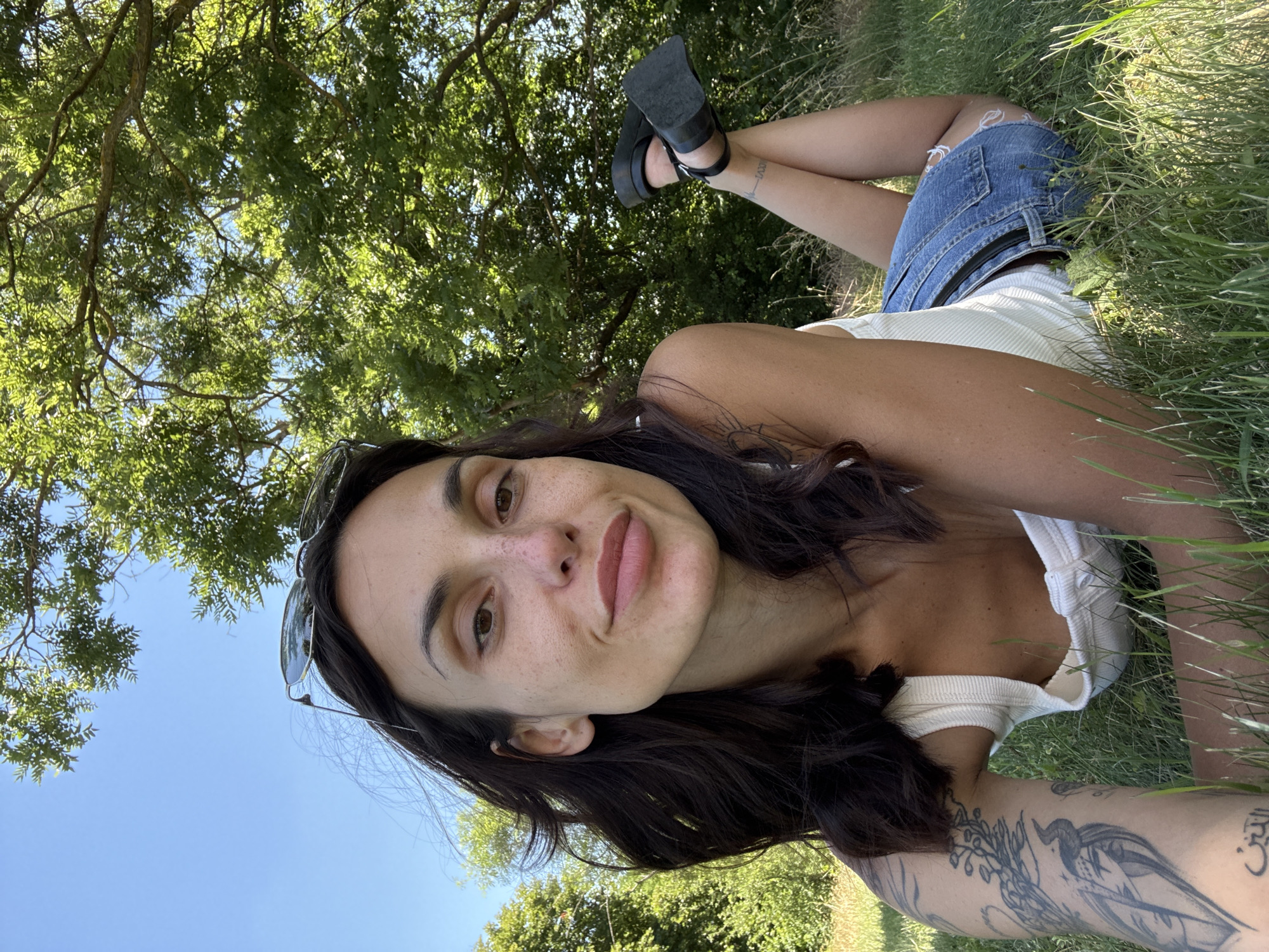 Relaxing in the grass at a Pleven park on a sunny day
