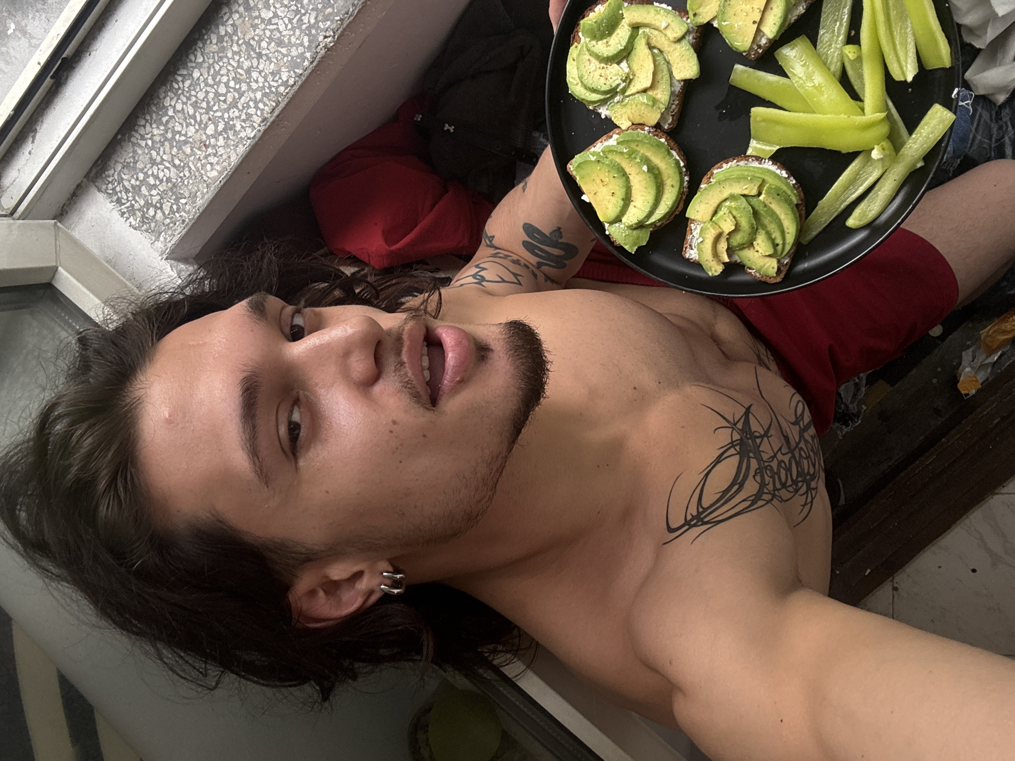 Lazy Sofia morning: avocado toast, a yawning dog, and a park snack