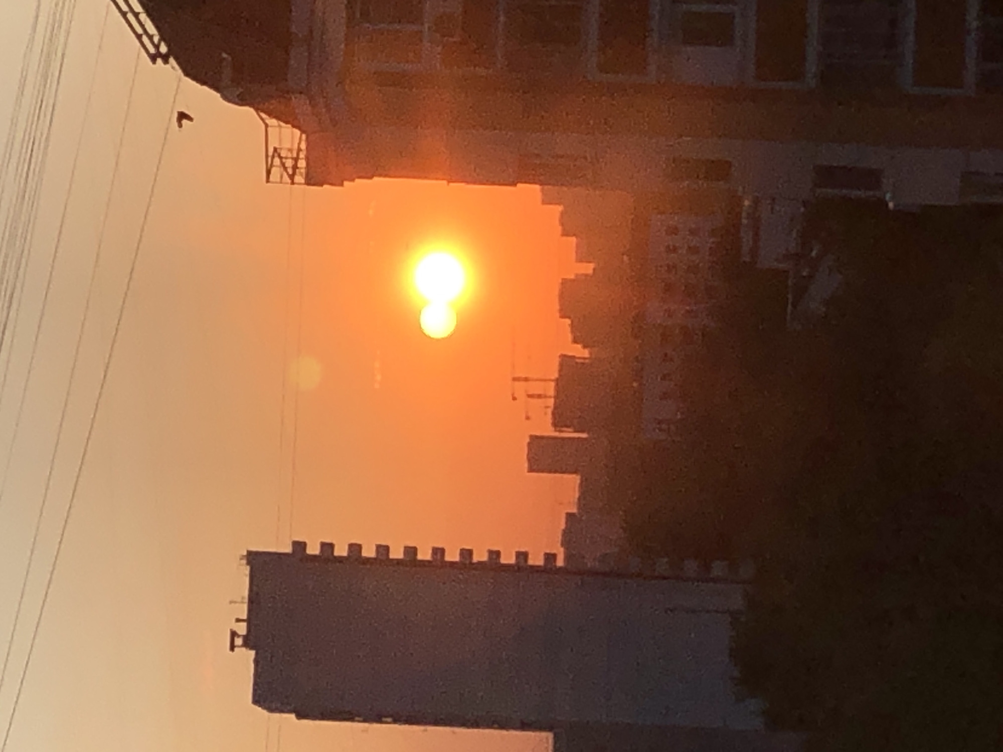 Khimki at golden hour, from street to sky