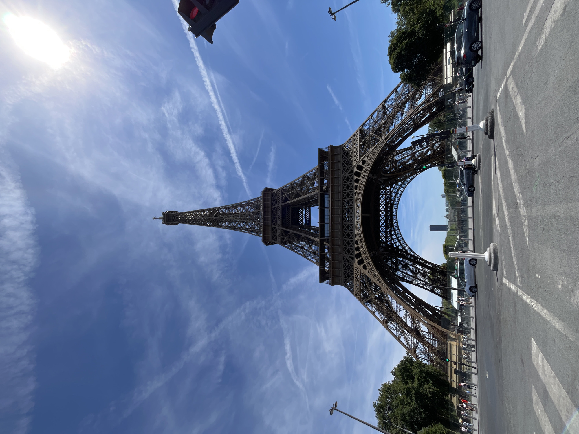 Up-close with the Eiffel Tower on a bright Paris afternoon