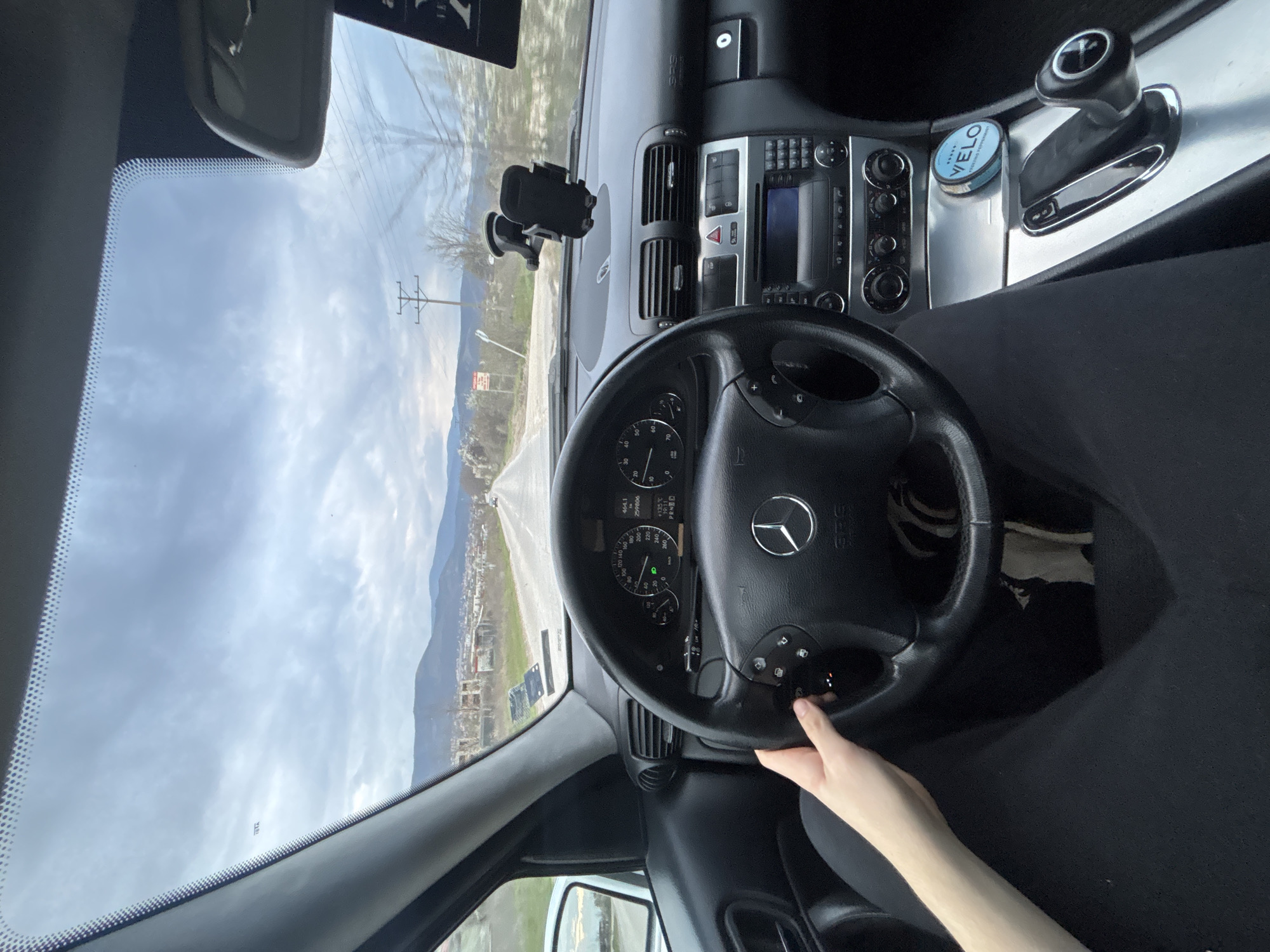 Driver travels northwest in Mercedes-Benz through Plovdiv