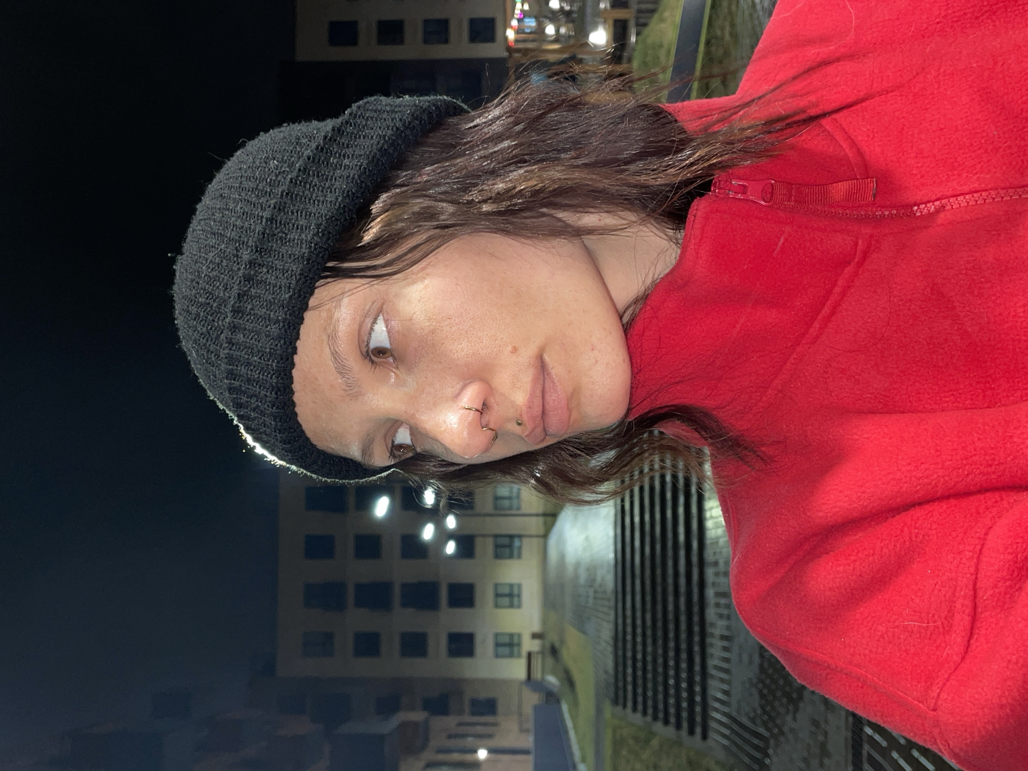 Nighttime portrait captured of young person in Izhevsk
