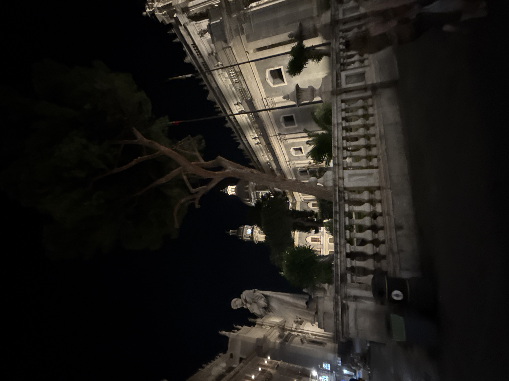 Evening scenes captured in European city square