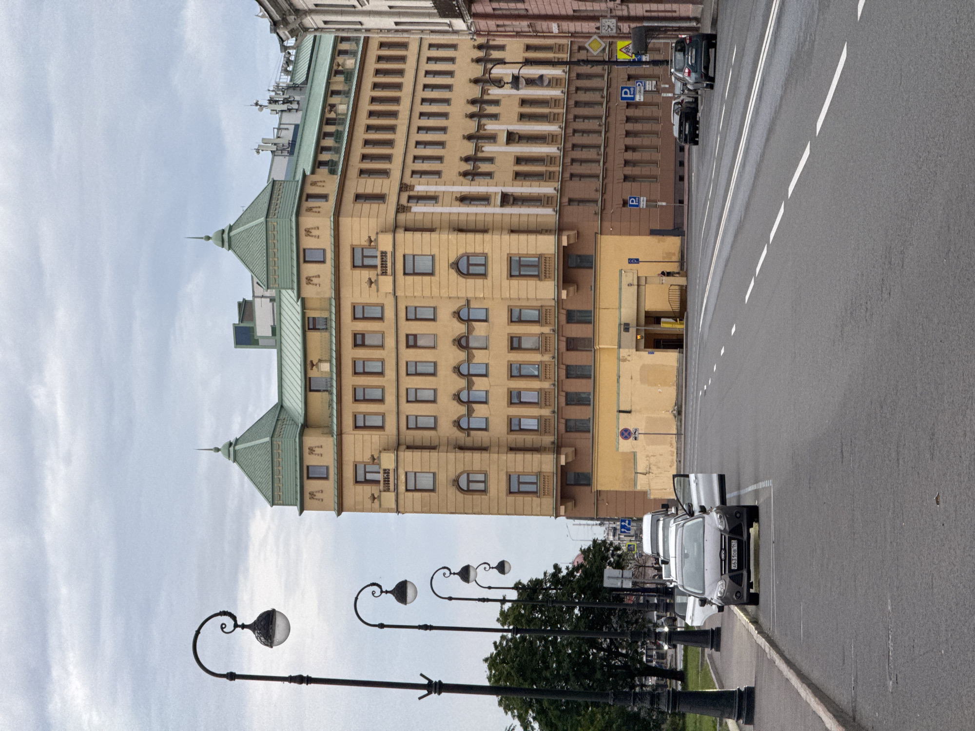 Boats and canals in central Saint Petersburg on a June evening