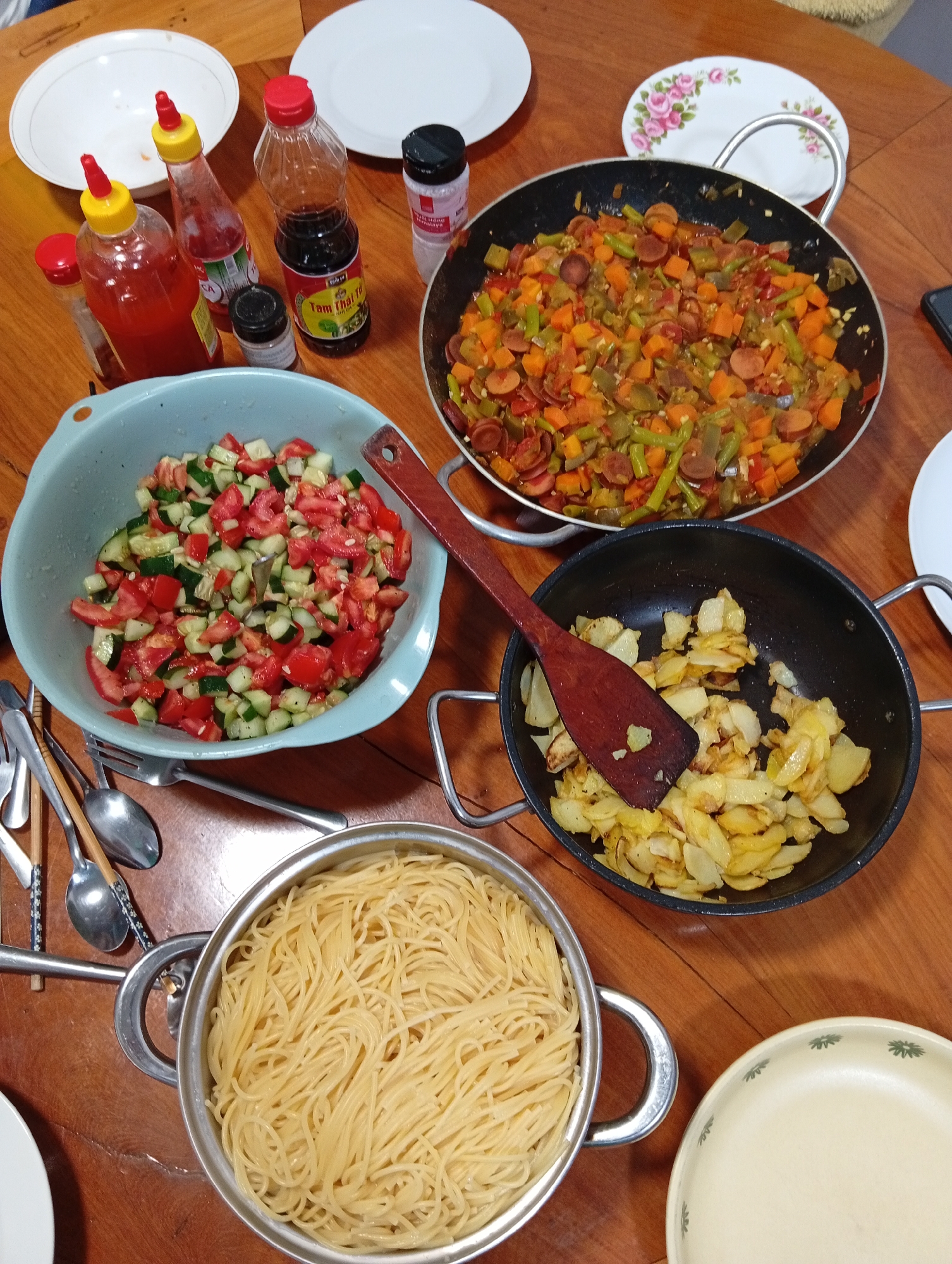 Home meal preparation captured in Da Lat, Vietnam