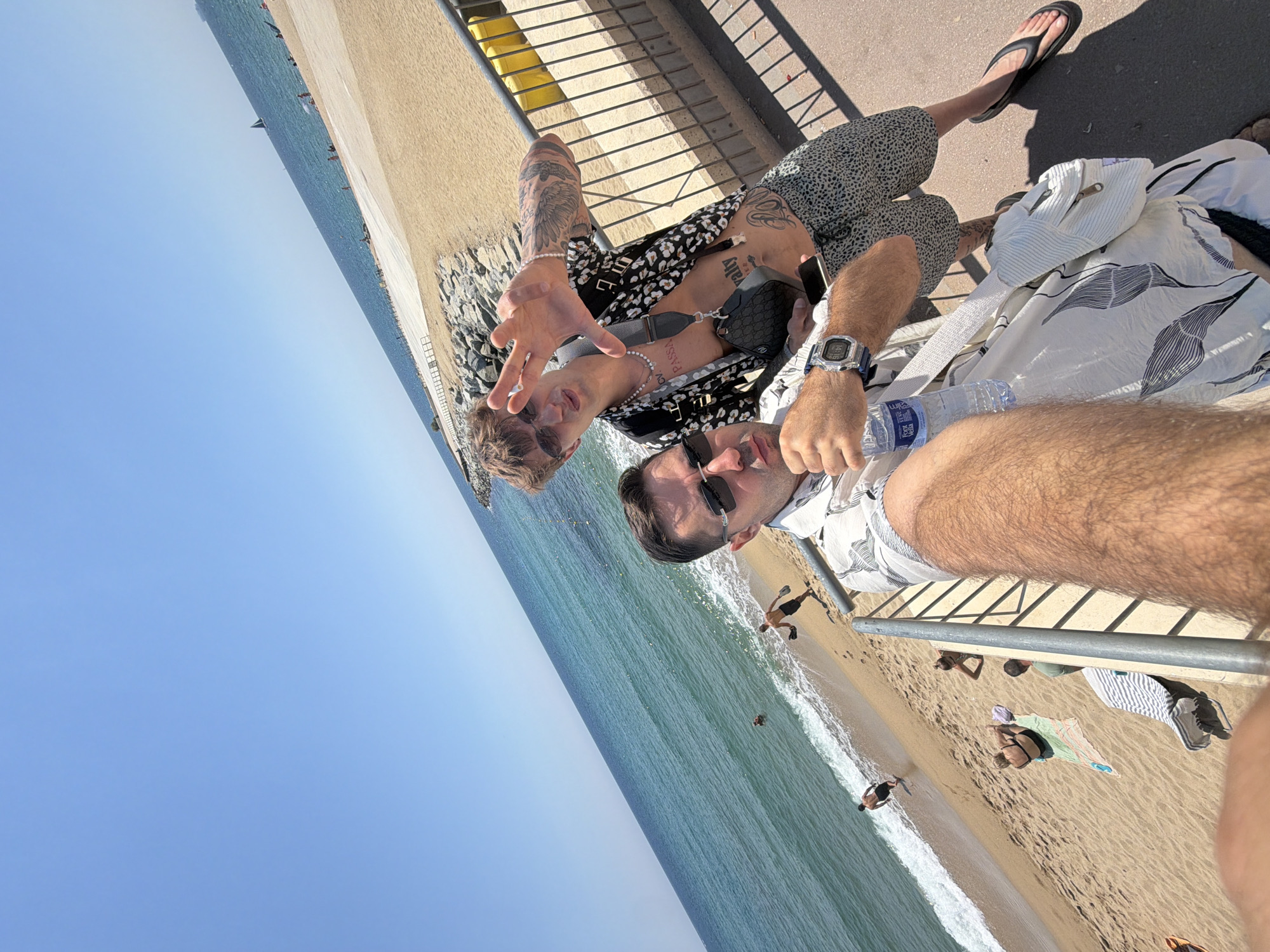Outdoor workout session by the Barcelona beachfront