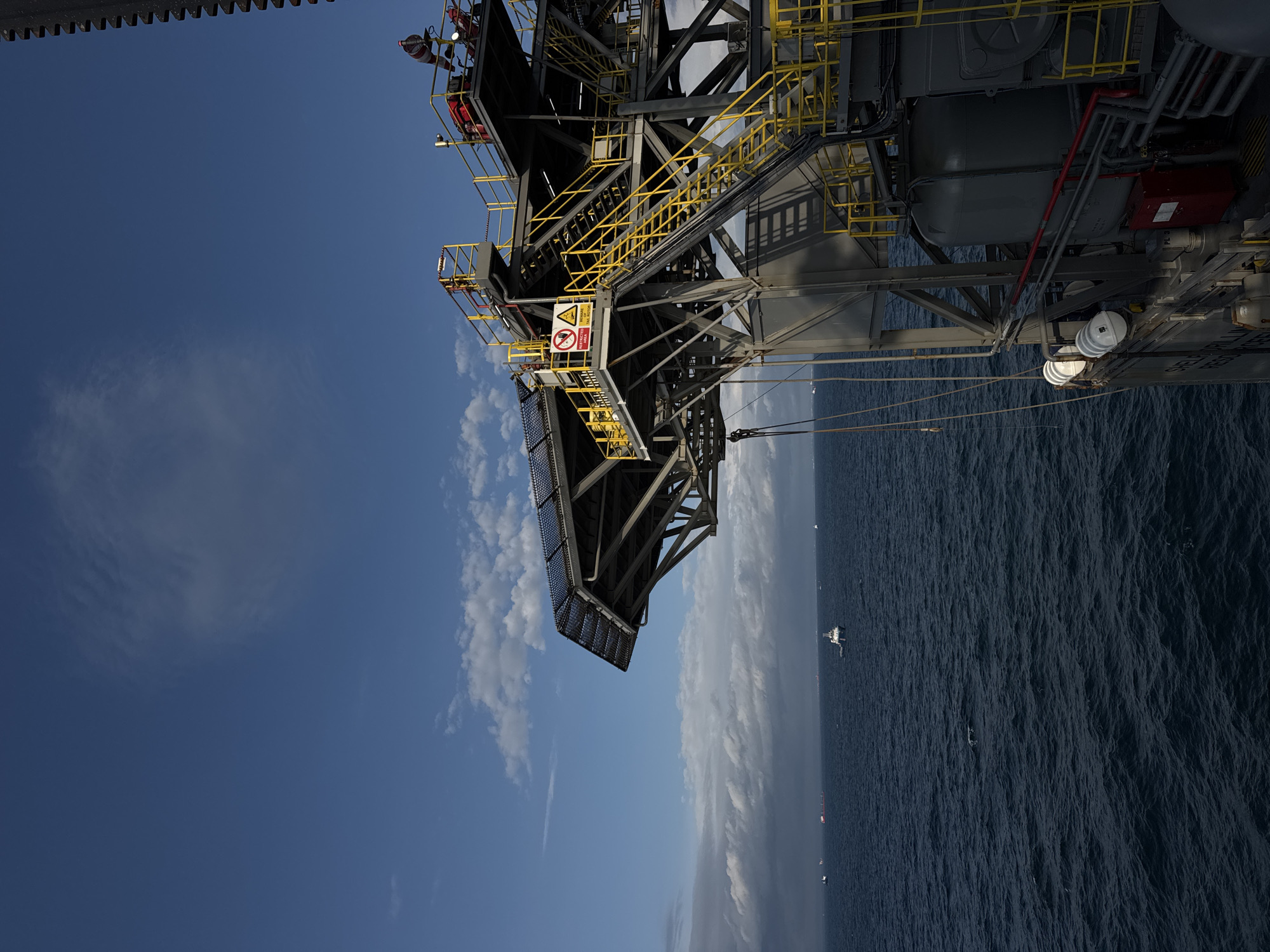 Offshore platform and support vessel in the Adriatic Sea