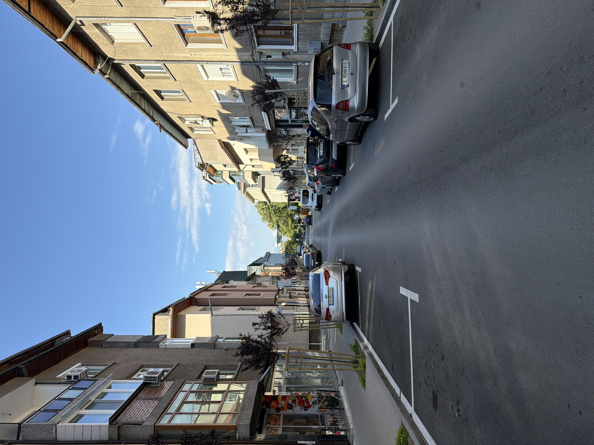 Morning street life and coffee captured in Blagoevgrad