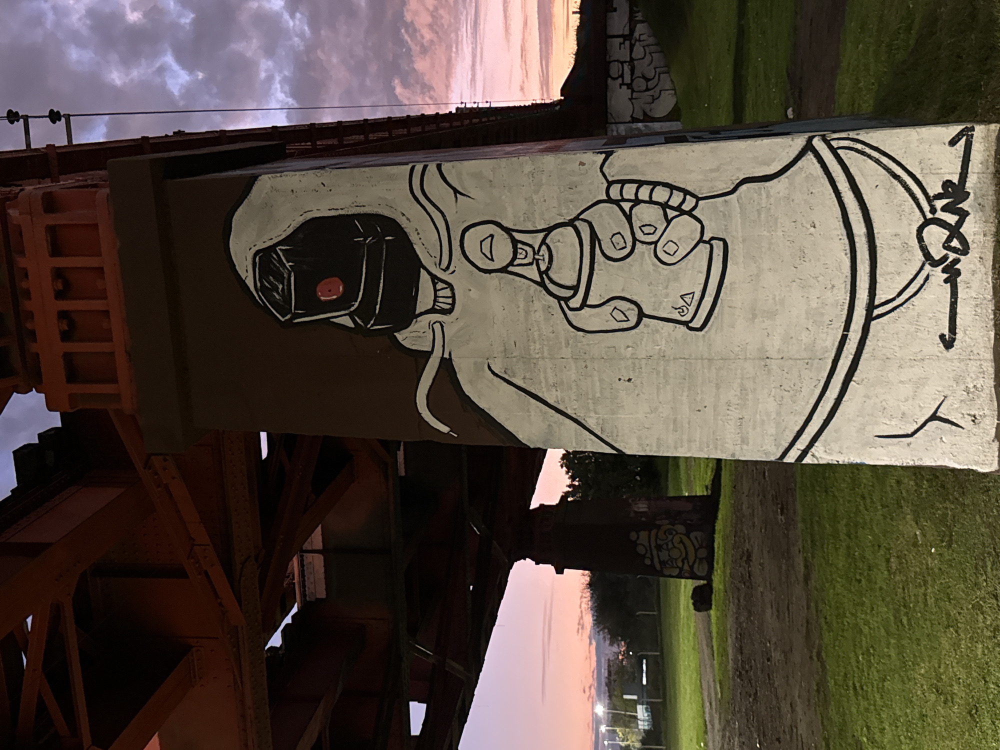 Twilight scenes documented beneath bridge in Avellaneda, Argentina