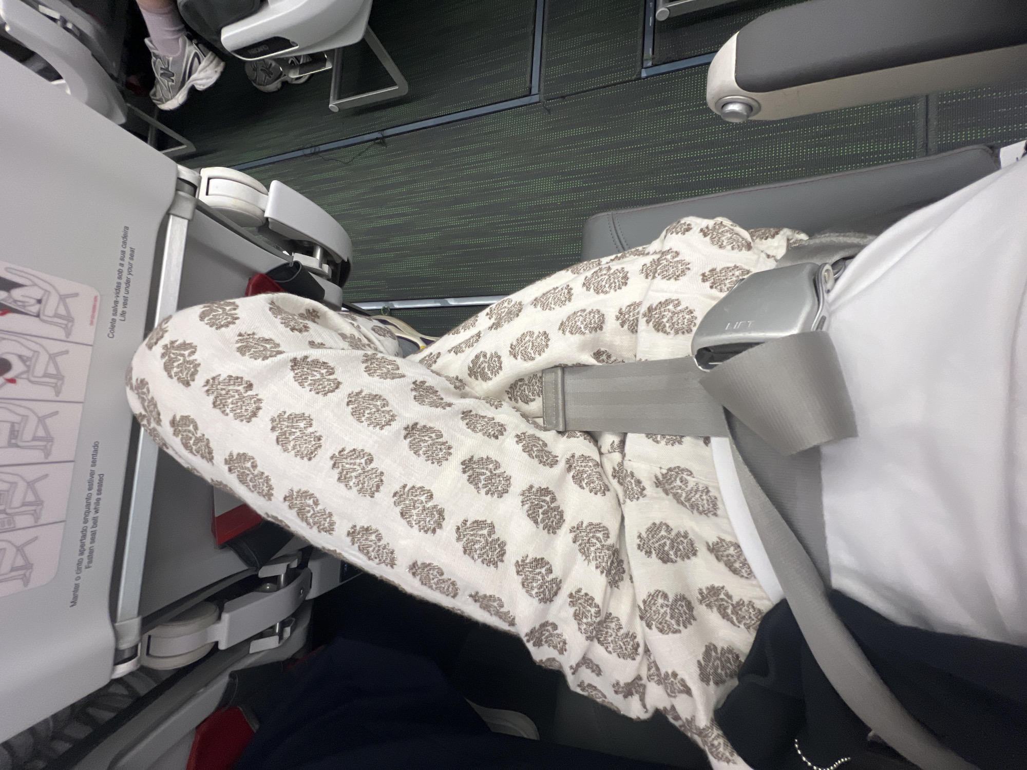 Airplane cabin moments during flight over Vila Nova da Telha