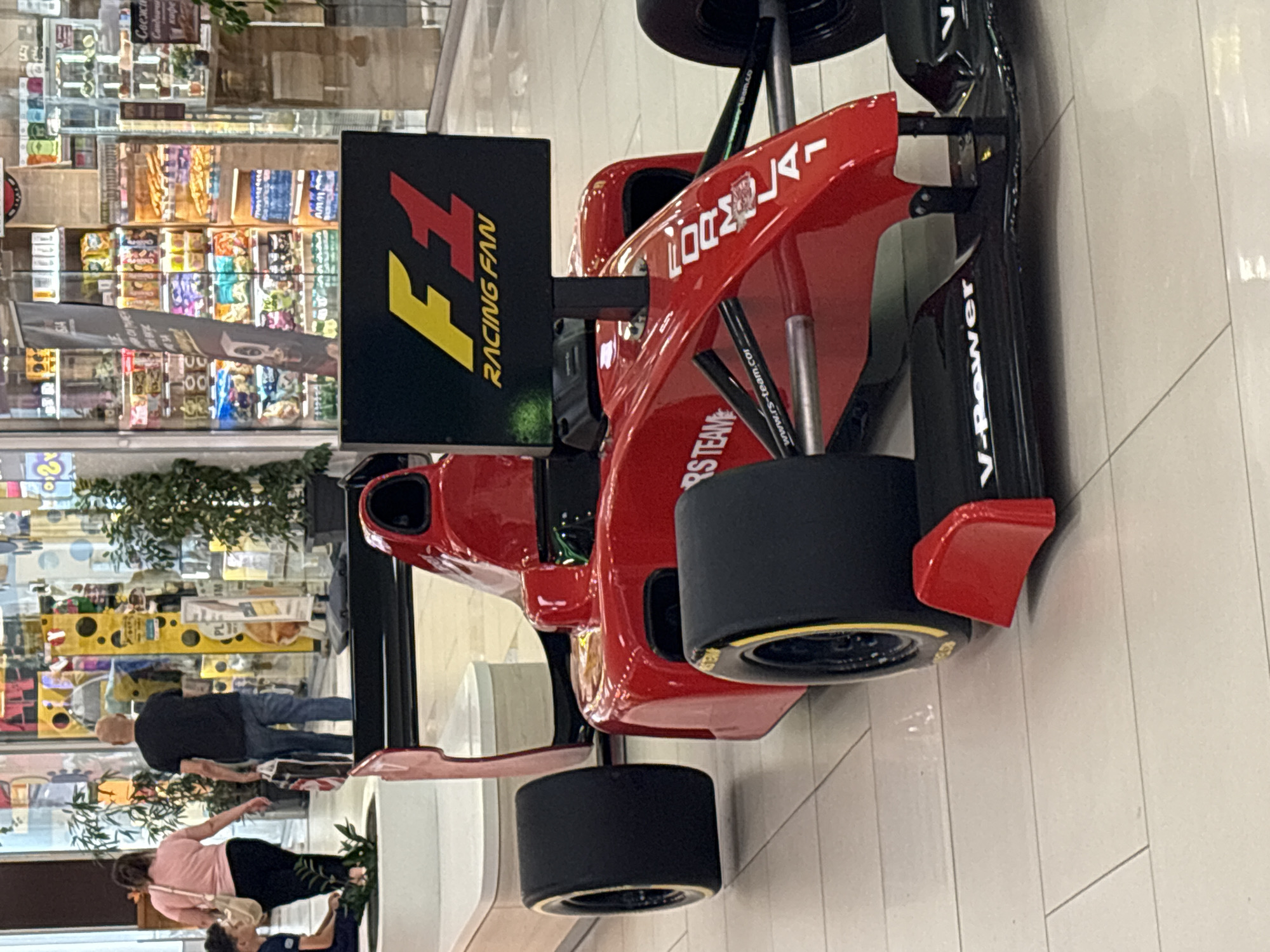 Red F1 car display spotted in Plovdiv shopping mall