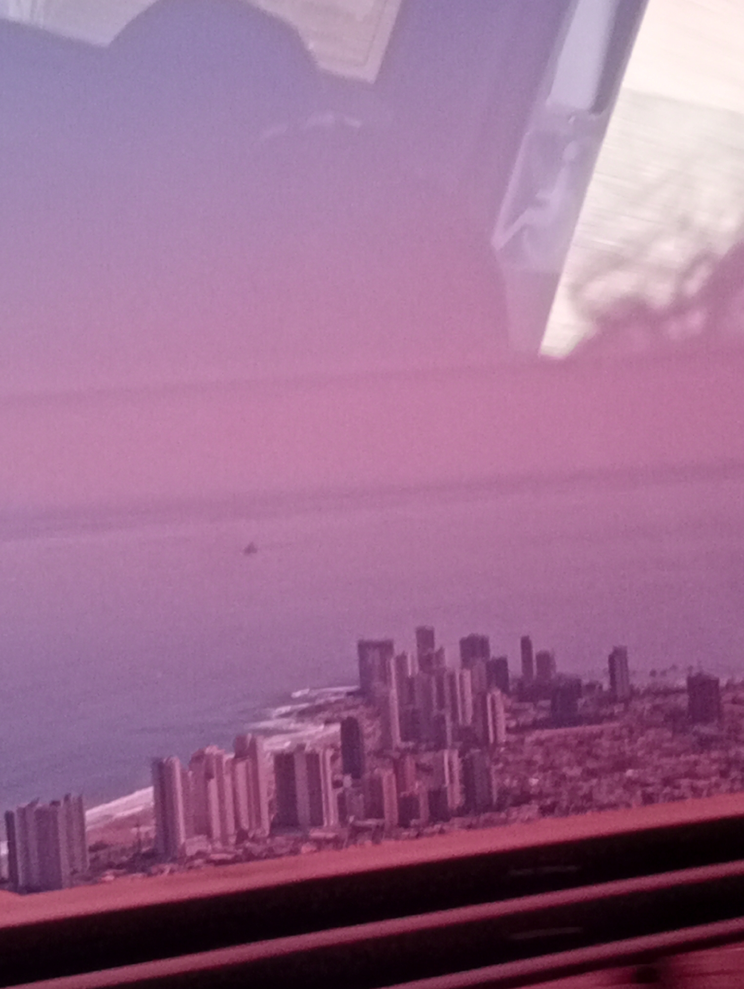 Aerial view of Iquique captured from aircraft
