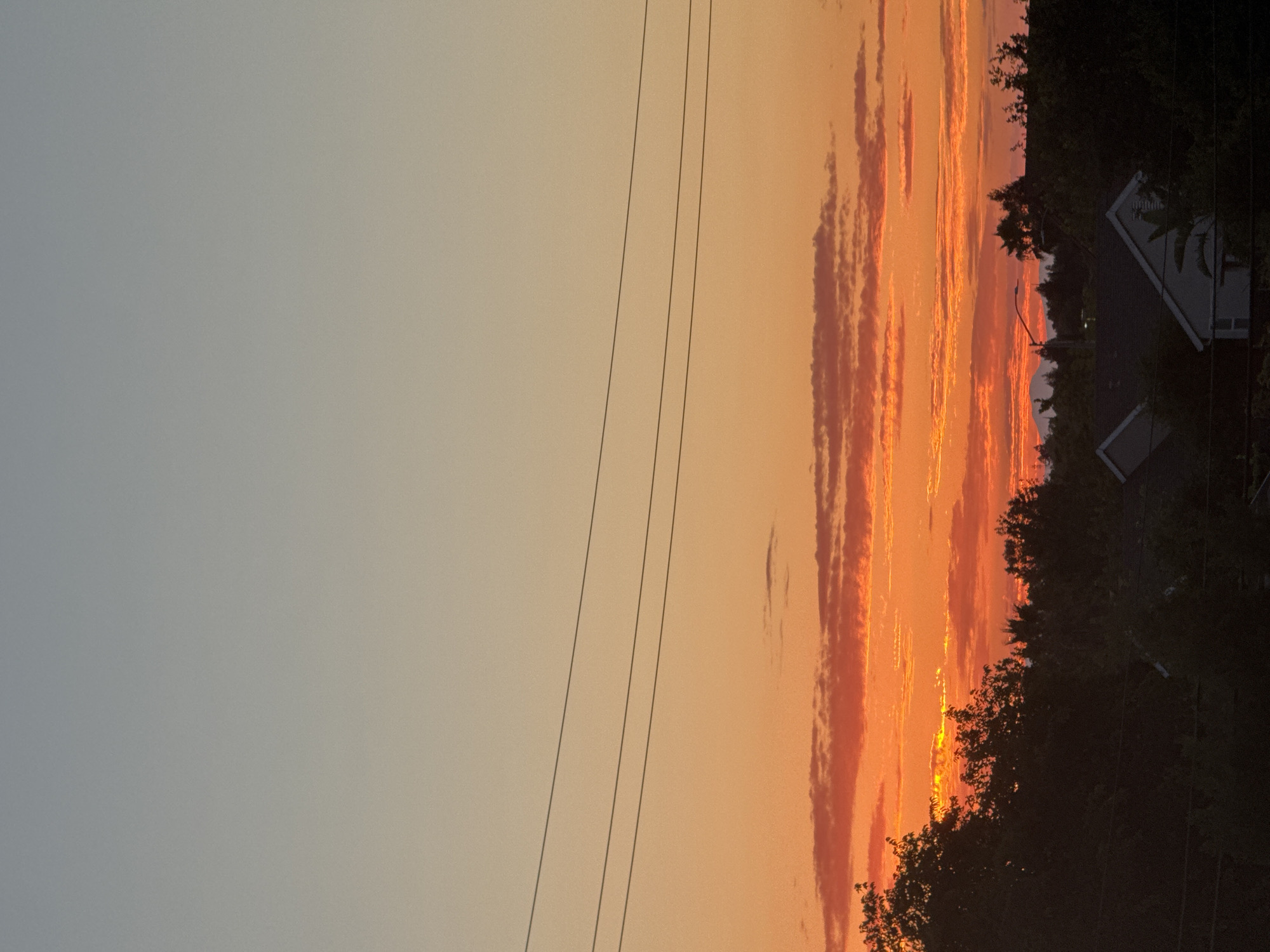 Warm Sacramento sunset over a quiet residential neighborhood