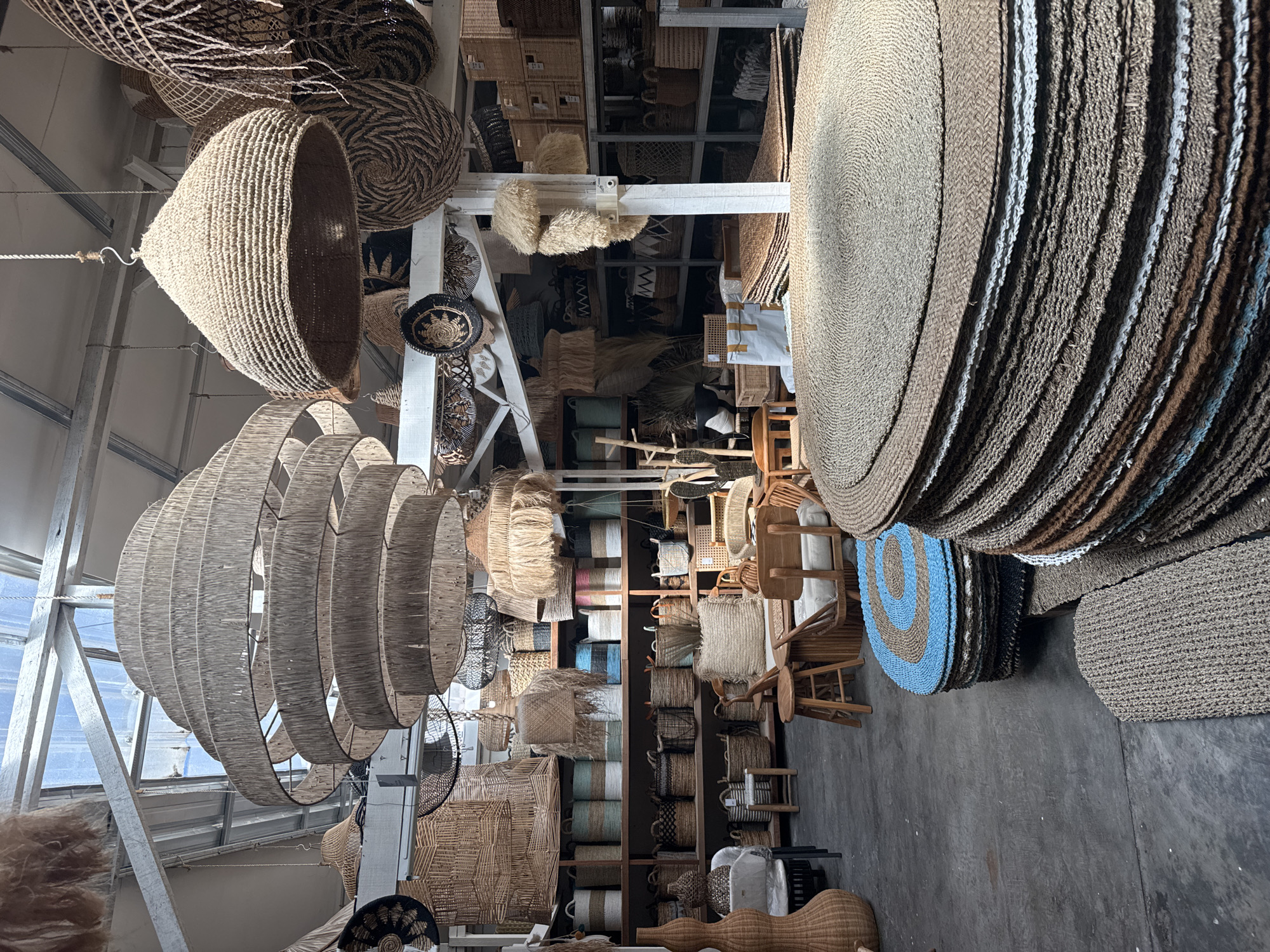 Rattan and woven goods shop browsed in North Kuta, Bali