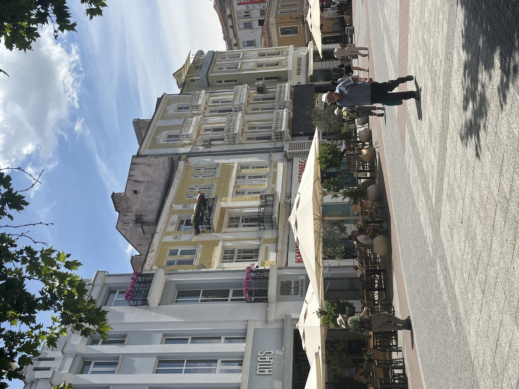 Casual morning walk through Plovdiv's pedestrian center