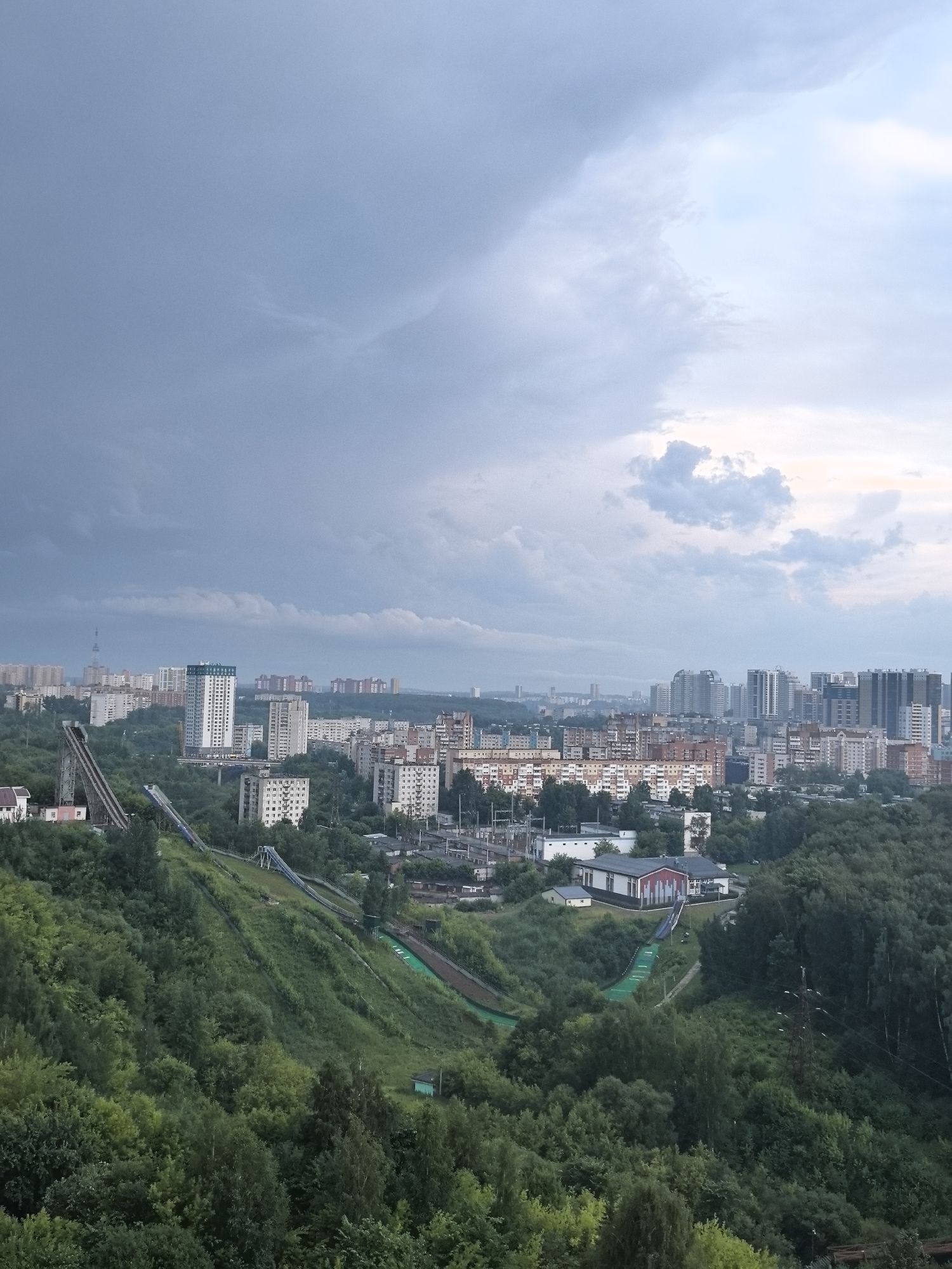 Perm cityscape at golden hour, from multiple angles