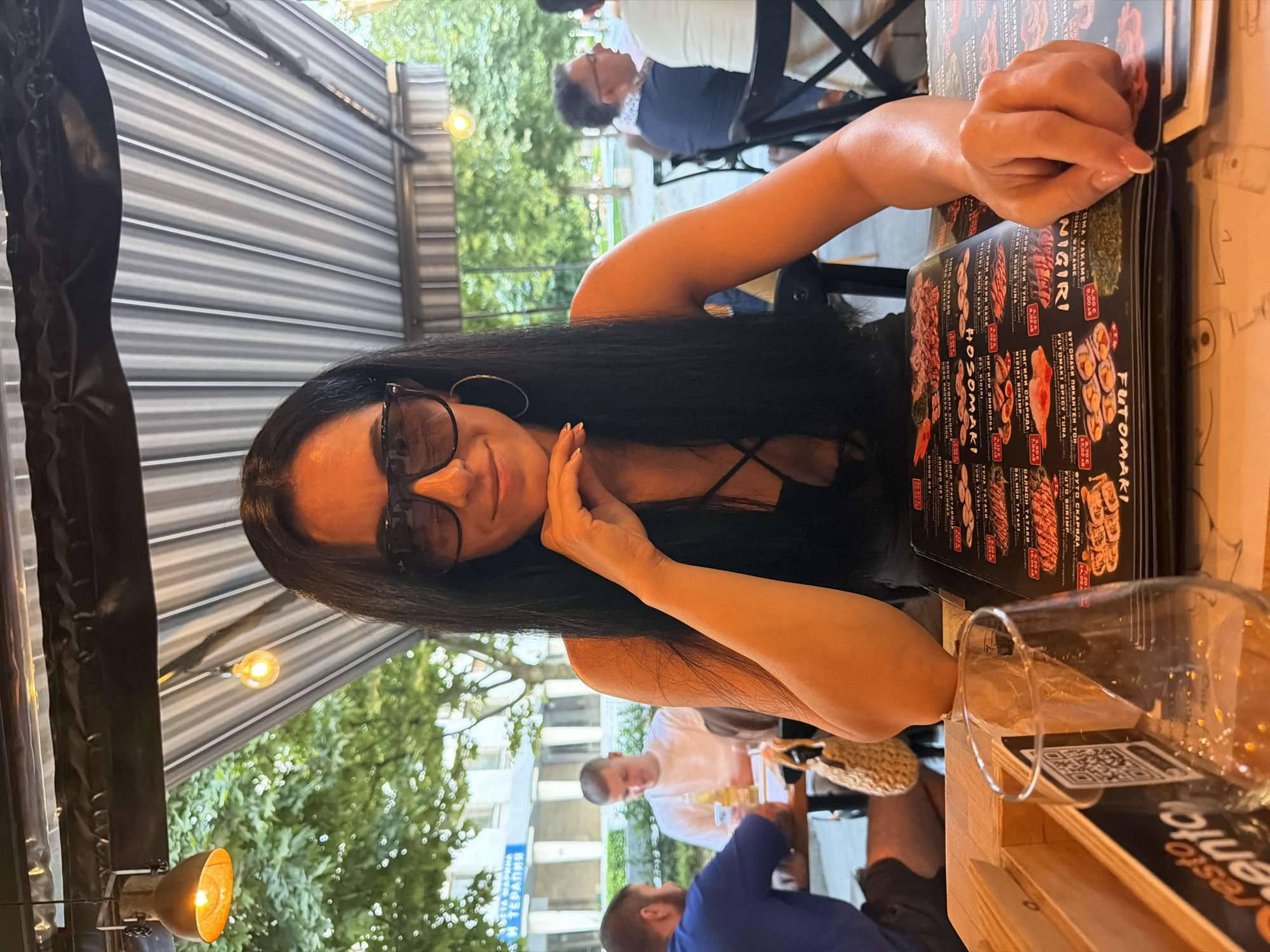 Relaxed moment at an outdoor café table in Pleven