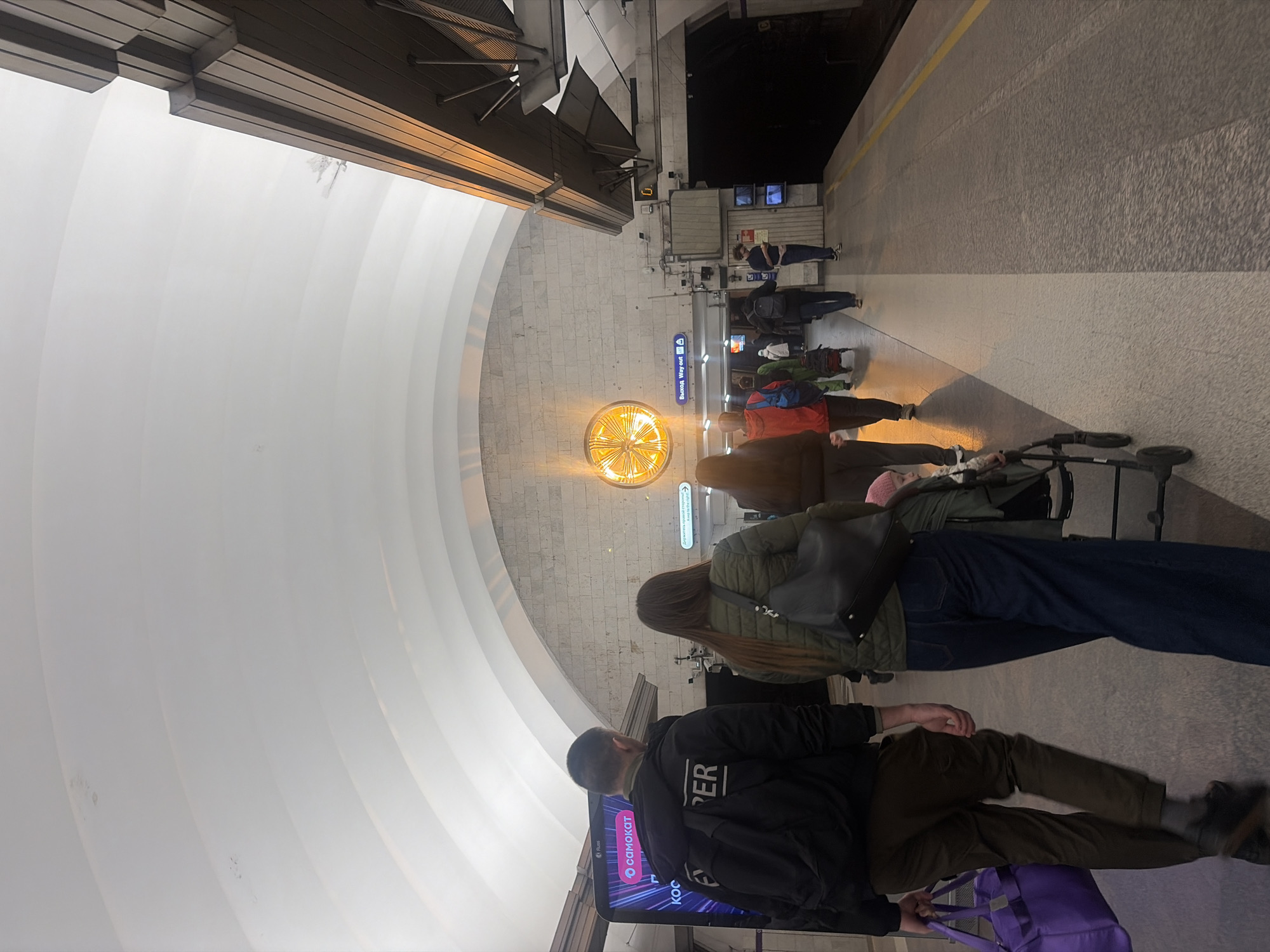 Morning commute documented at Shushary metro station, Russia